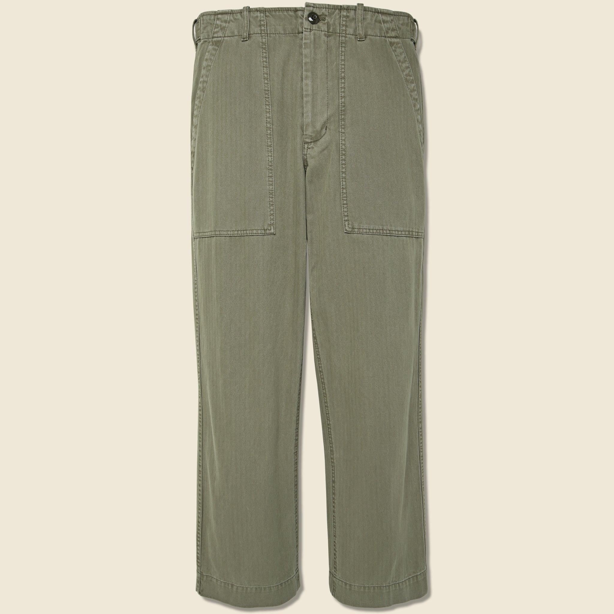 Herringbone Field Pant - Olive