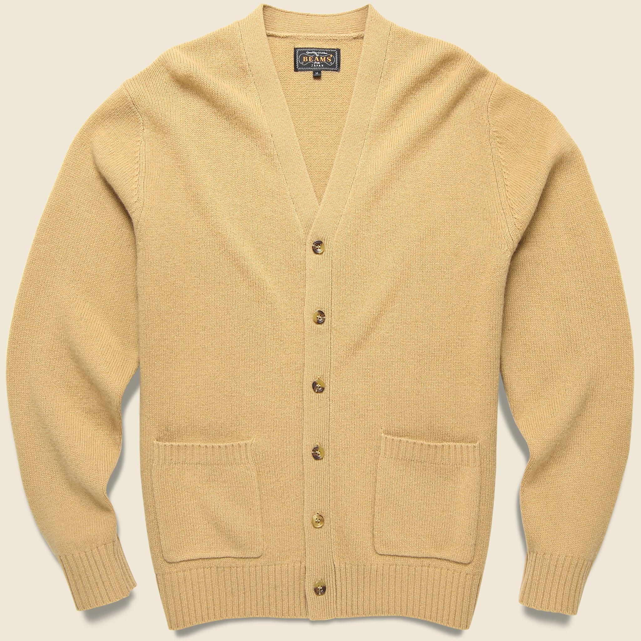 Elbow Patch Cardigan - Beige