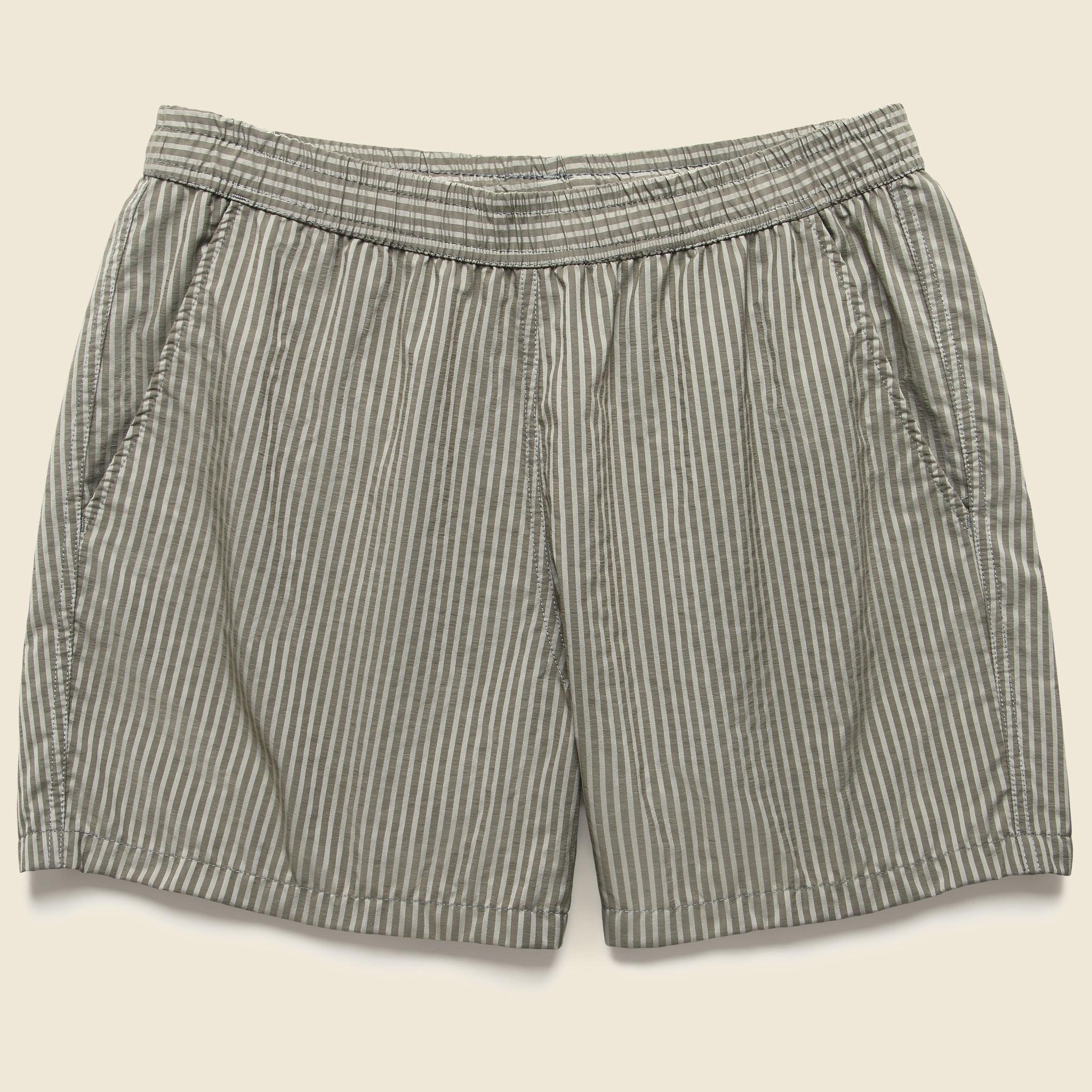 4.5" Seersucker Swim Trunks - Grey