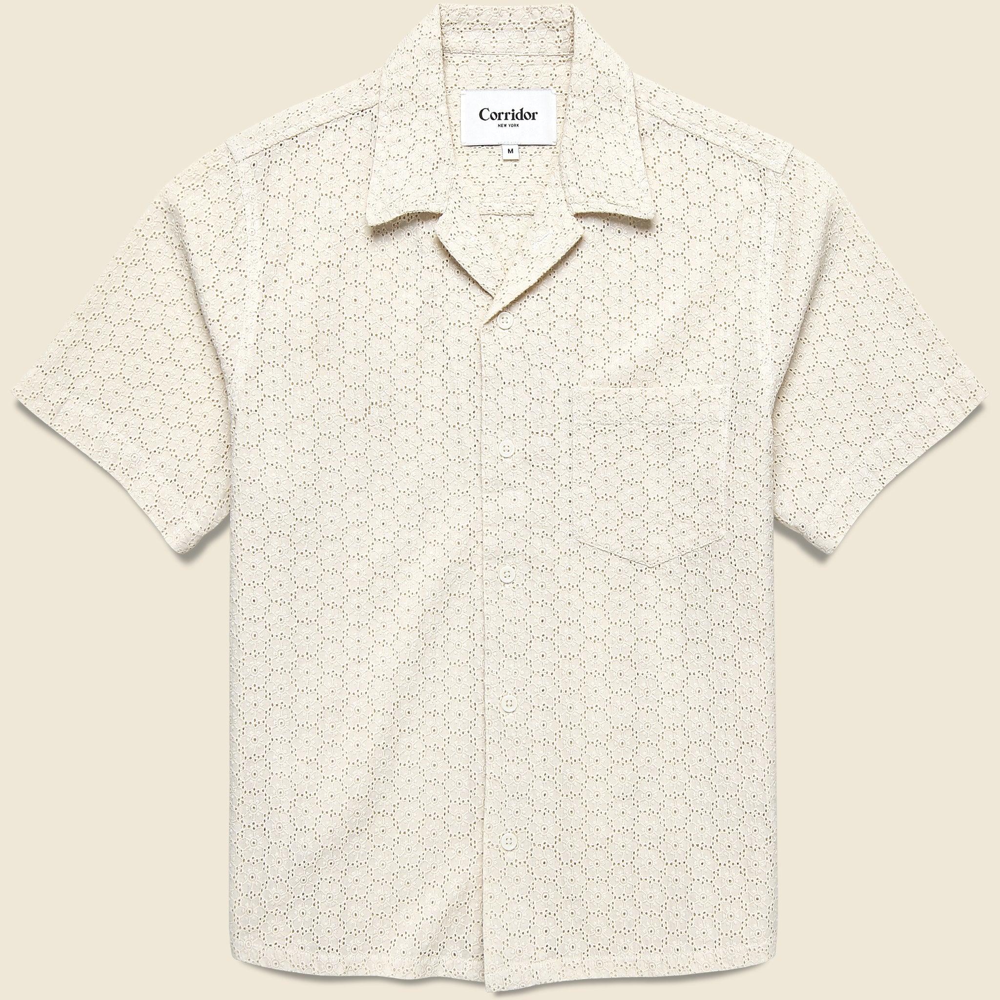 Floral Eyelet Shirt - Natural