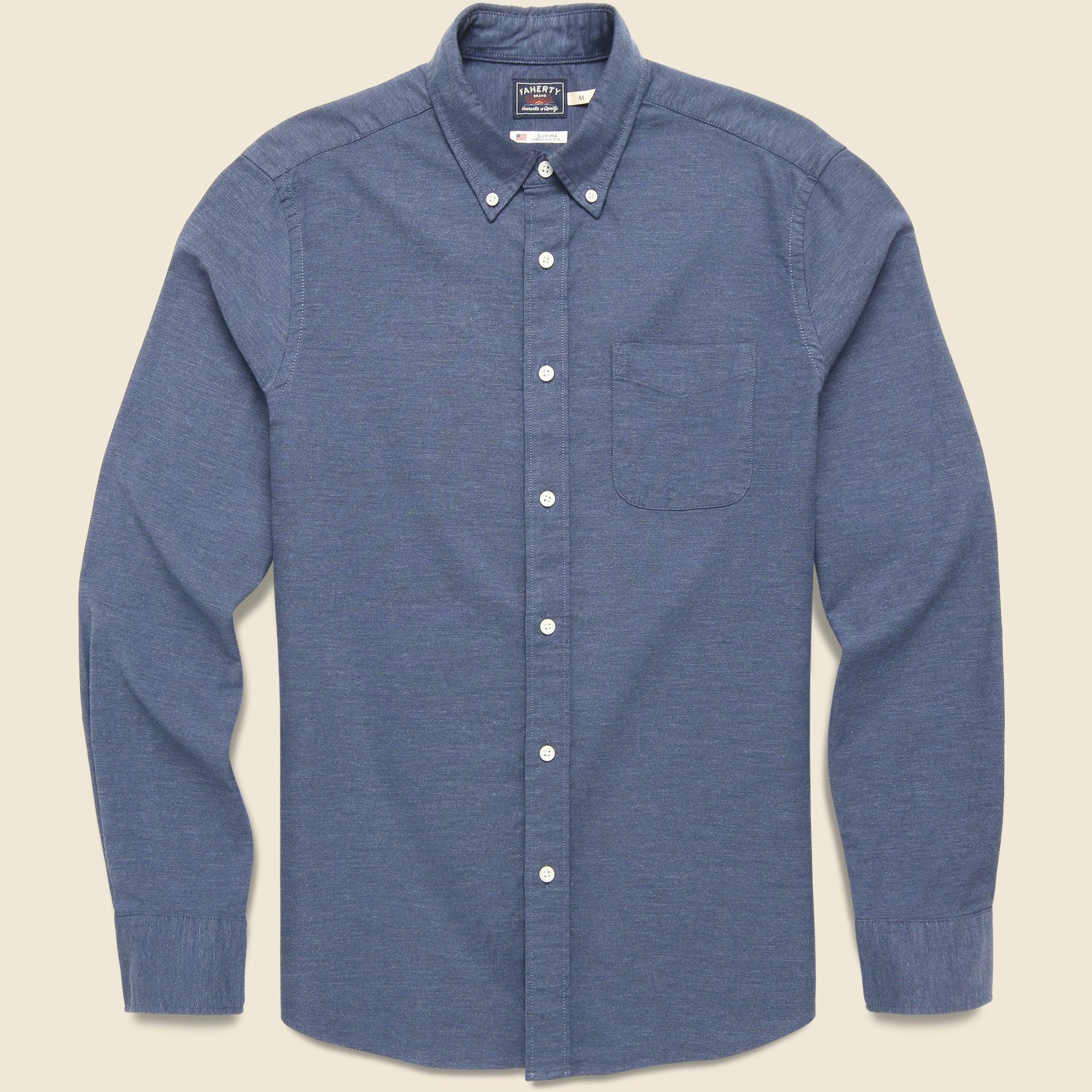 Supima Oxford Shirt - Navy Heather