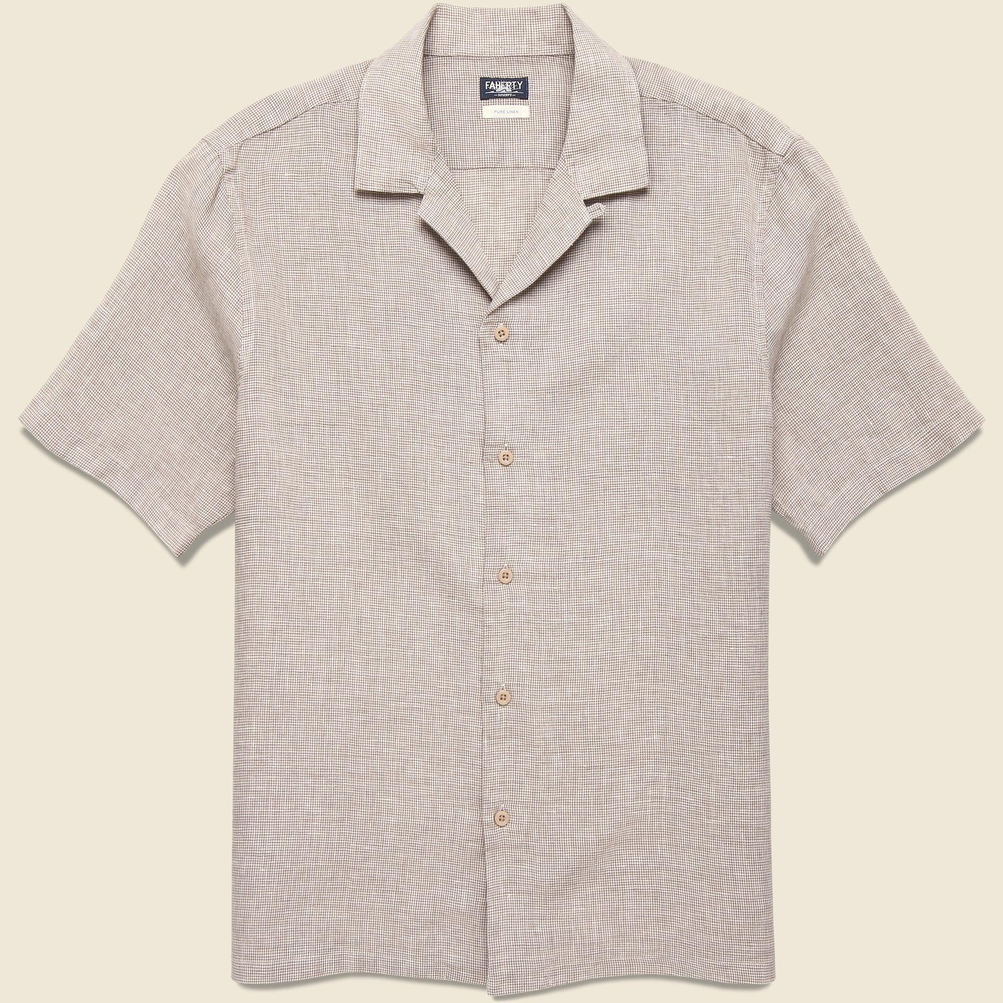 Laguna Camp Shirt - Khaki Pincheck