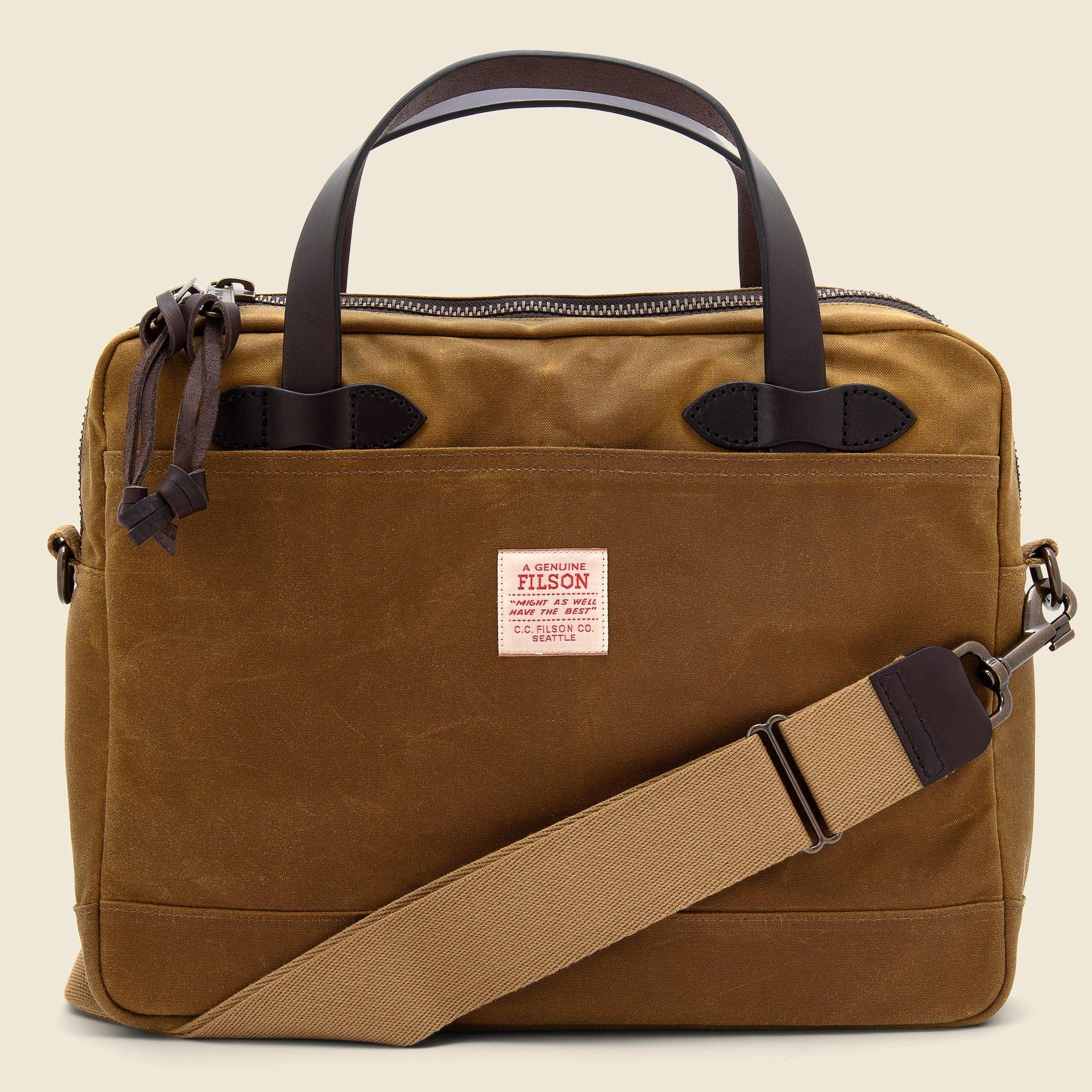 Tin Cloth Compact Briefcase - Dark Tan