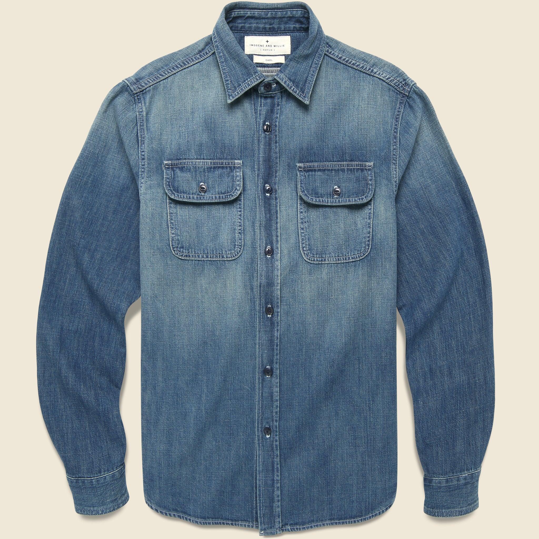 Earl Selvedge Denim Shirt - Washed Indigo