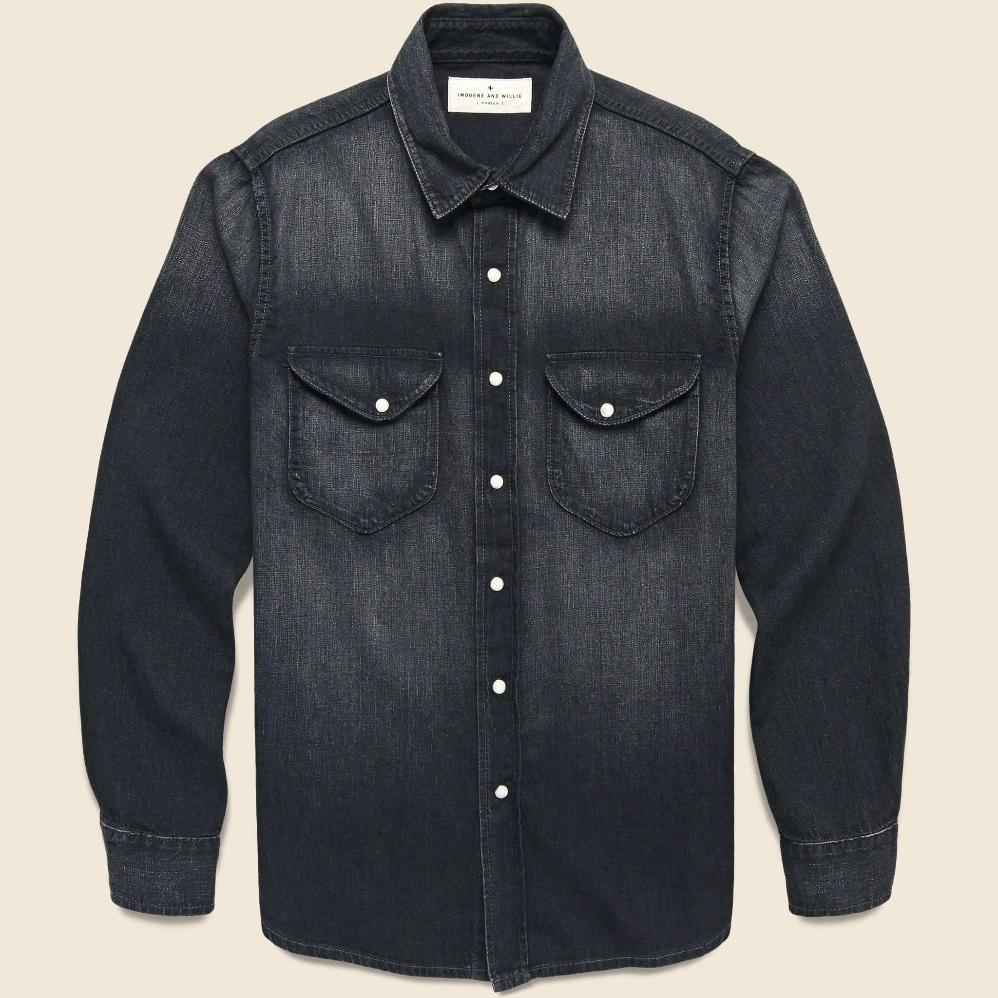 Hayes Pearl Snap - Washed Black