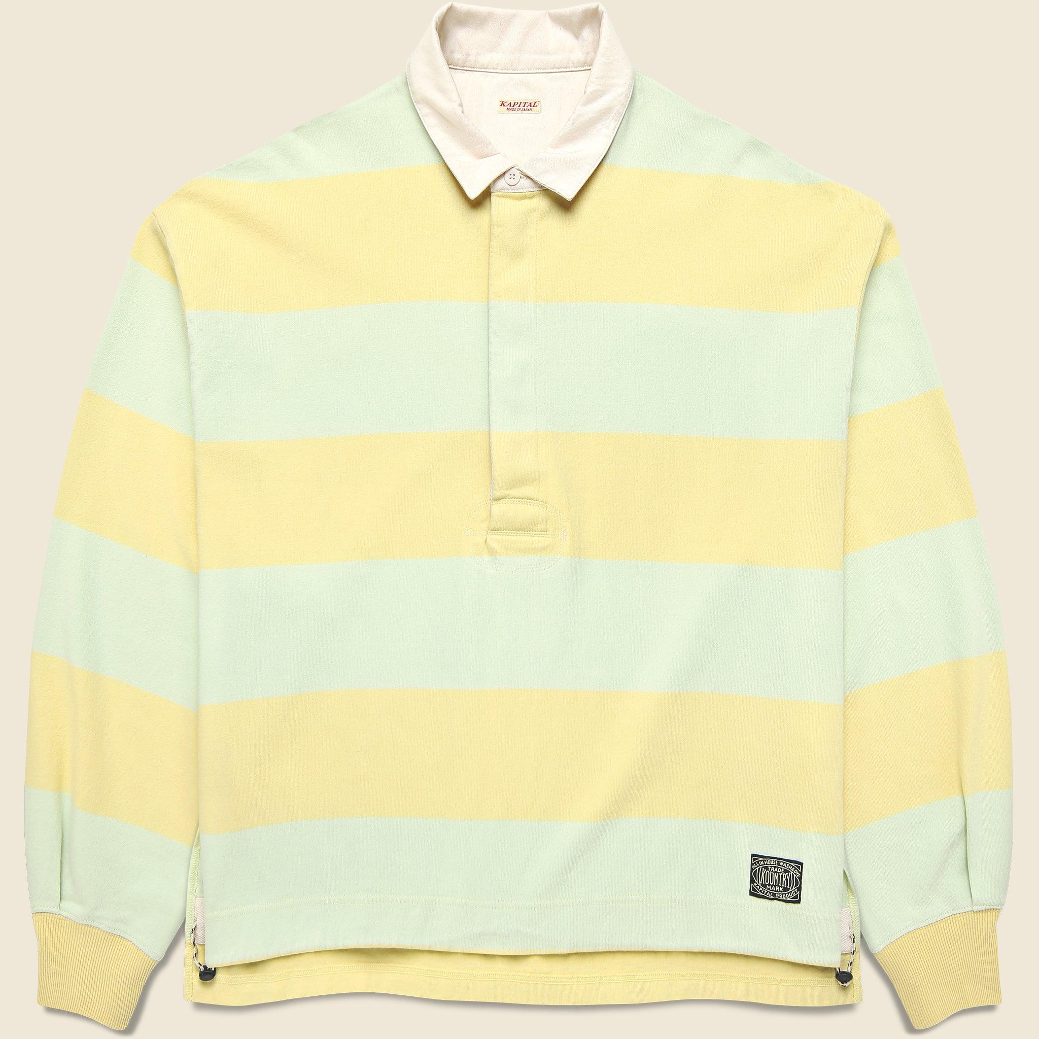 Jail Stripe Rugger Shirt - Yellow/Green