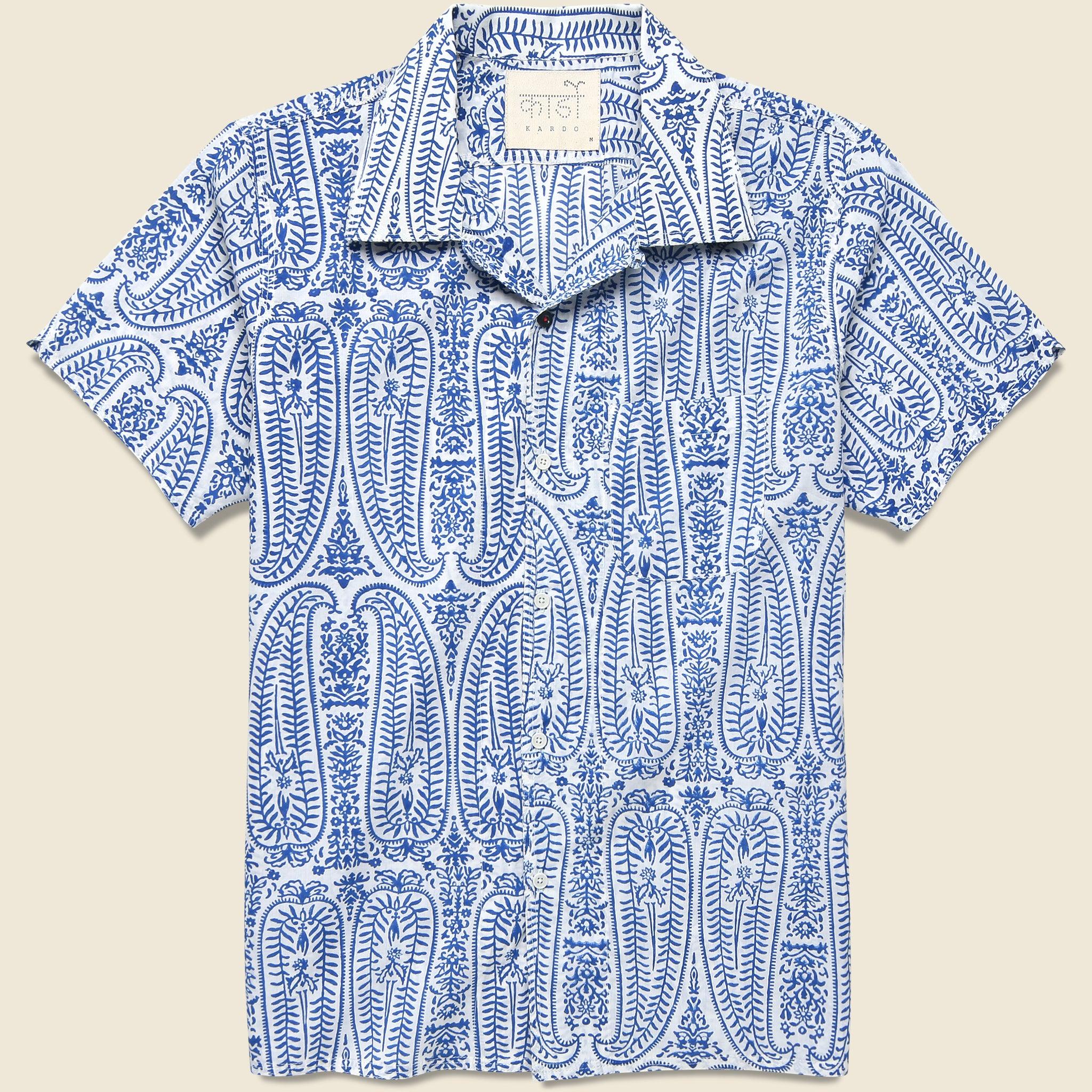 Paisley Block Print Shirt - Indigo