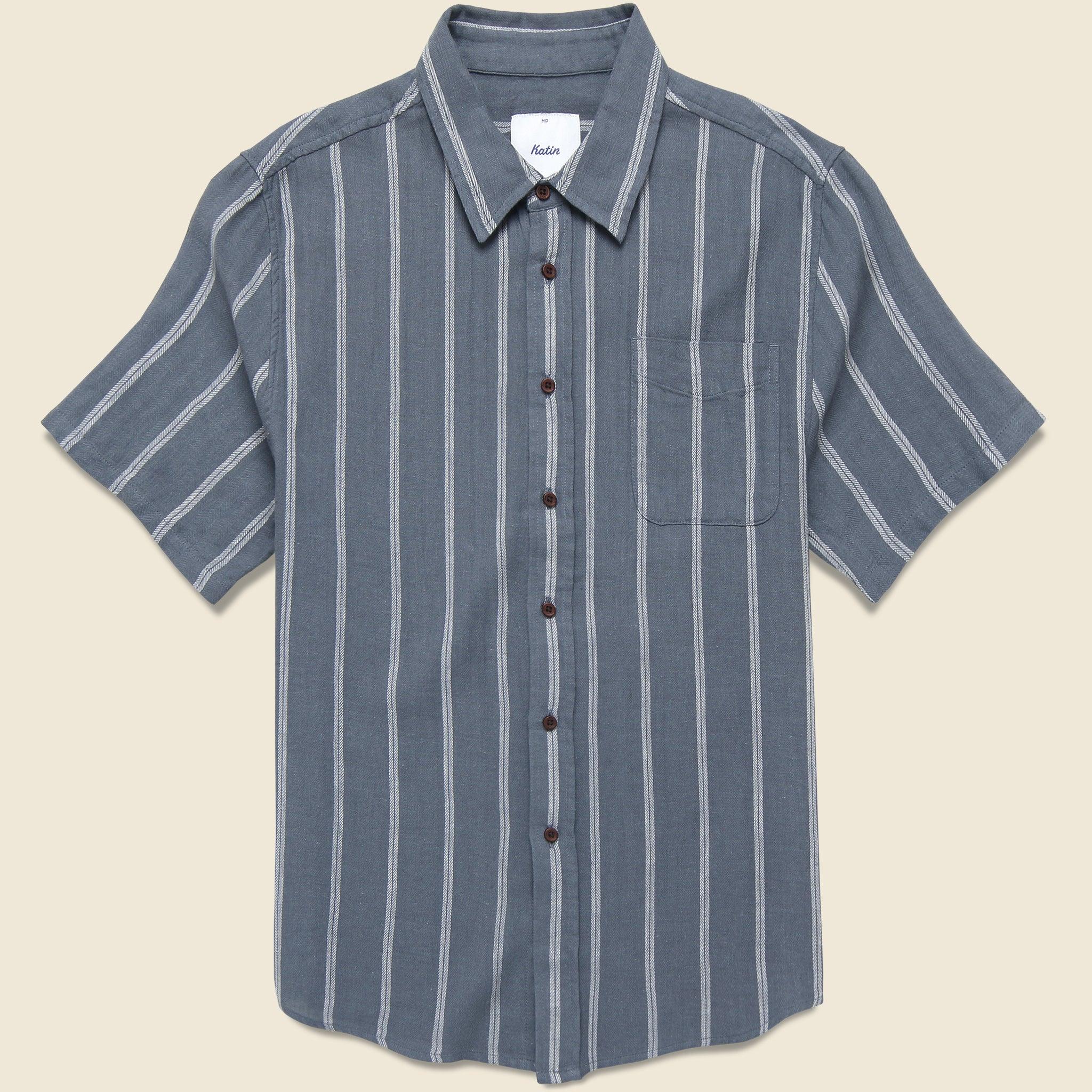 Alan Stripe Shirt - Tempest Blue