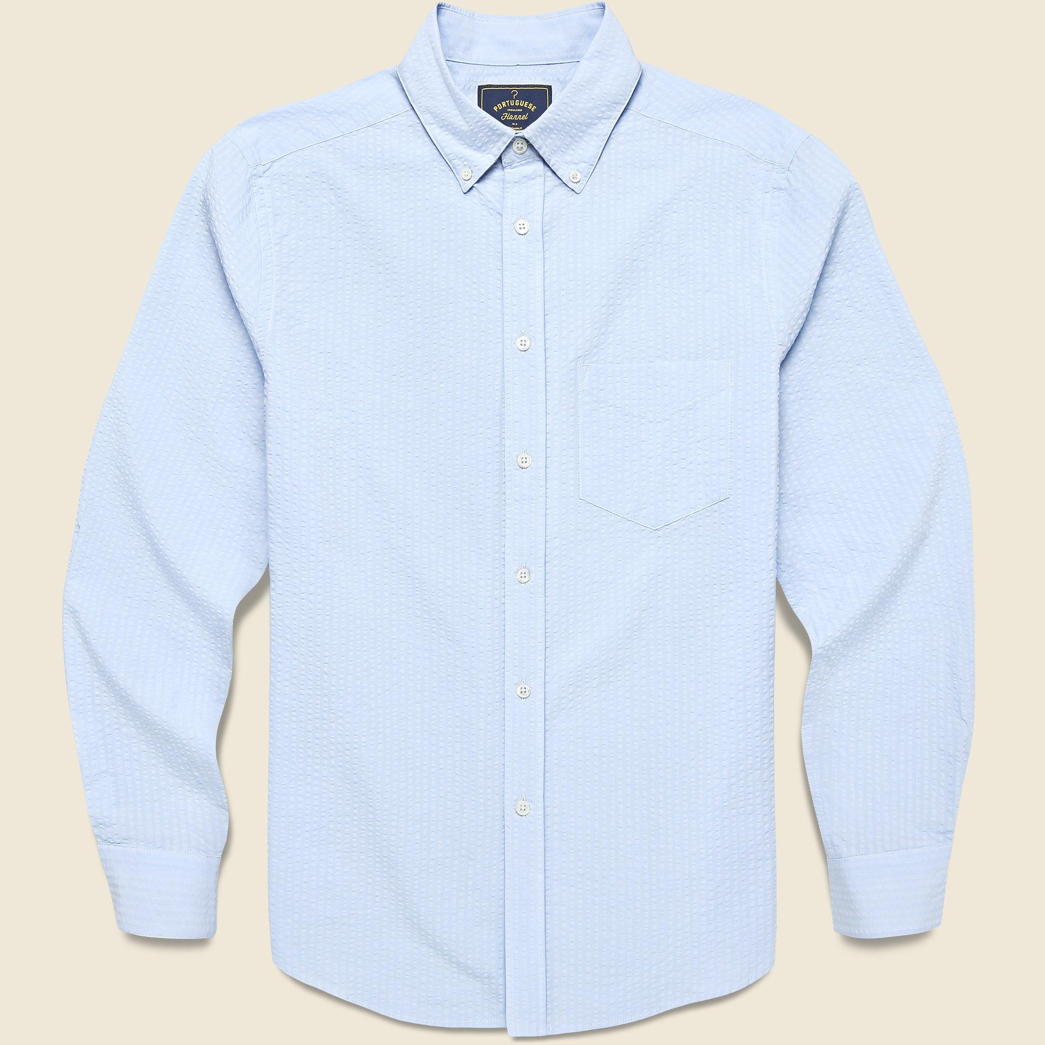 Pacifico Seersucker Shirt - Light Blue