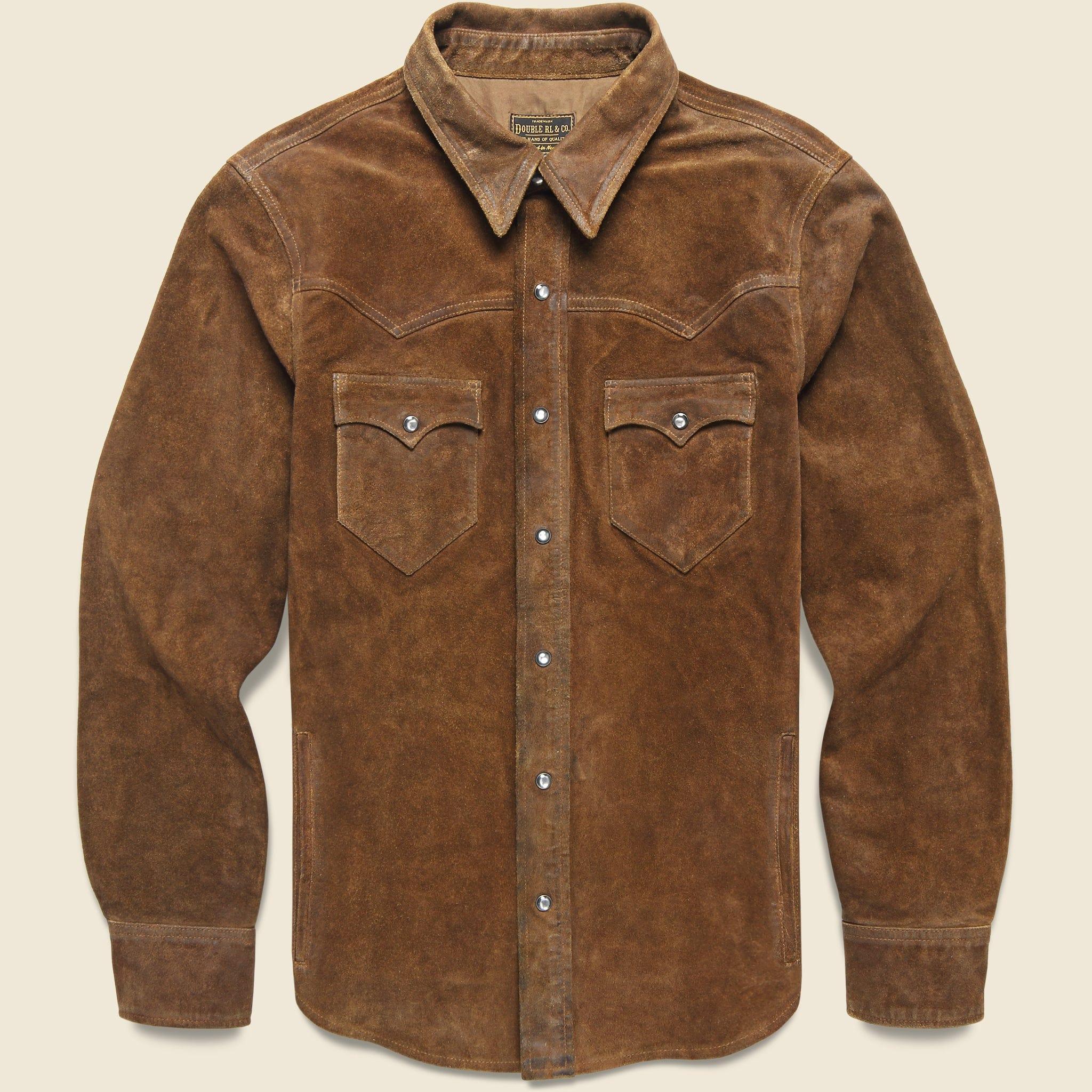Willett Suede Shirt Jacket - Brown
