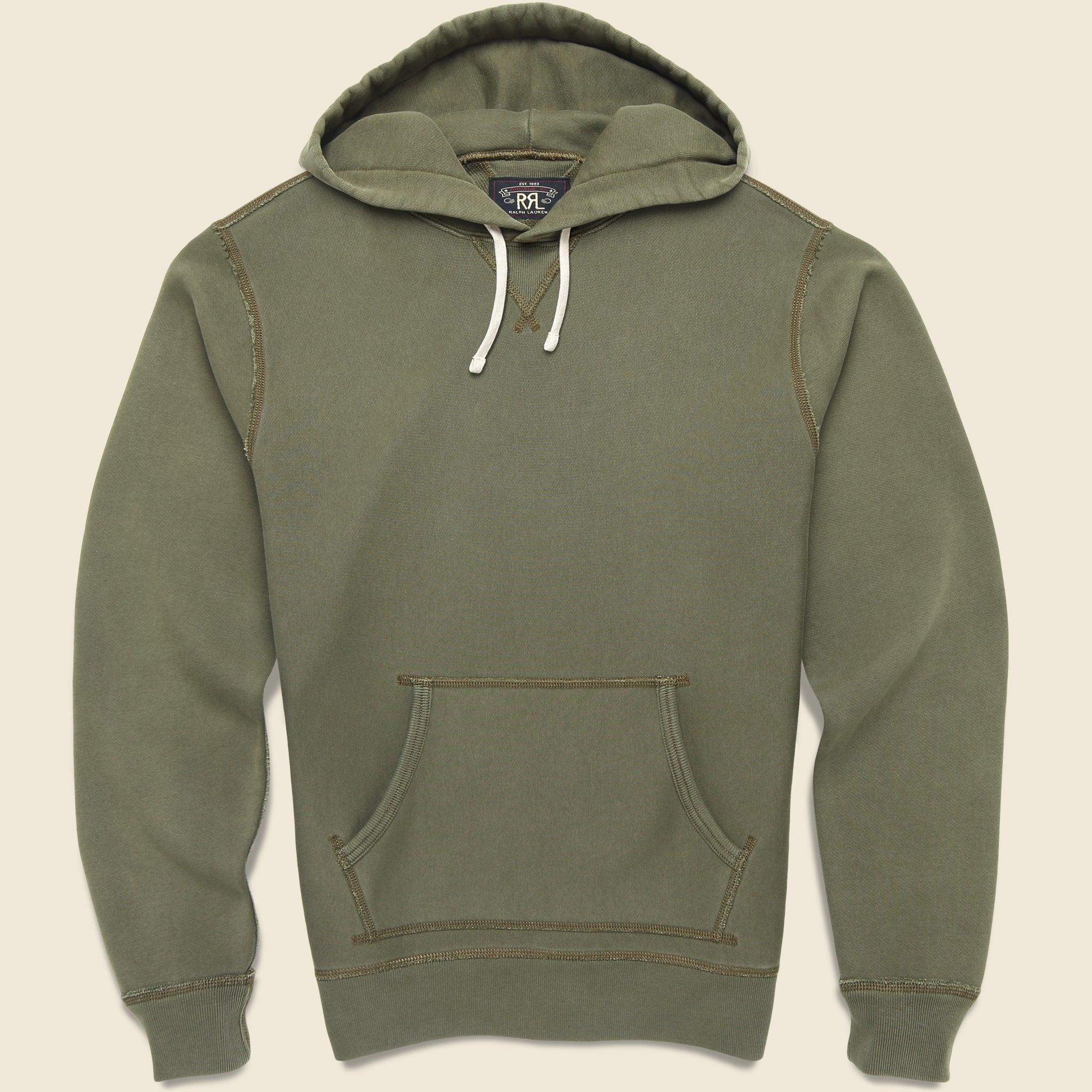 Overdyed Fleece Hoodie - Olive