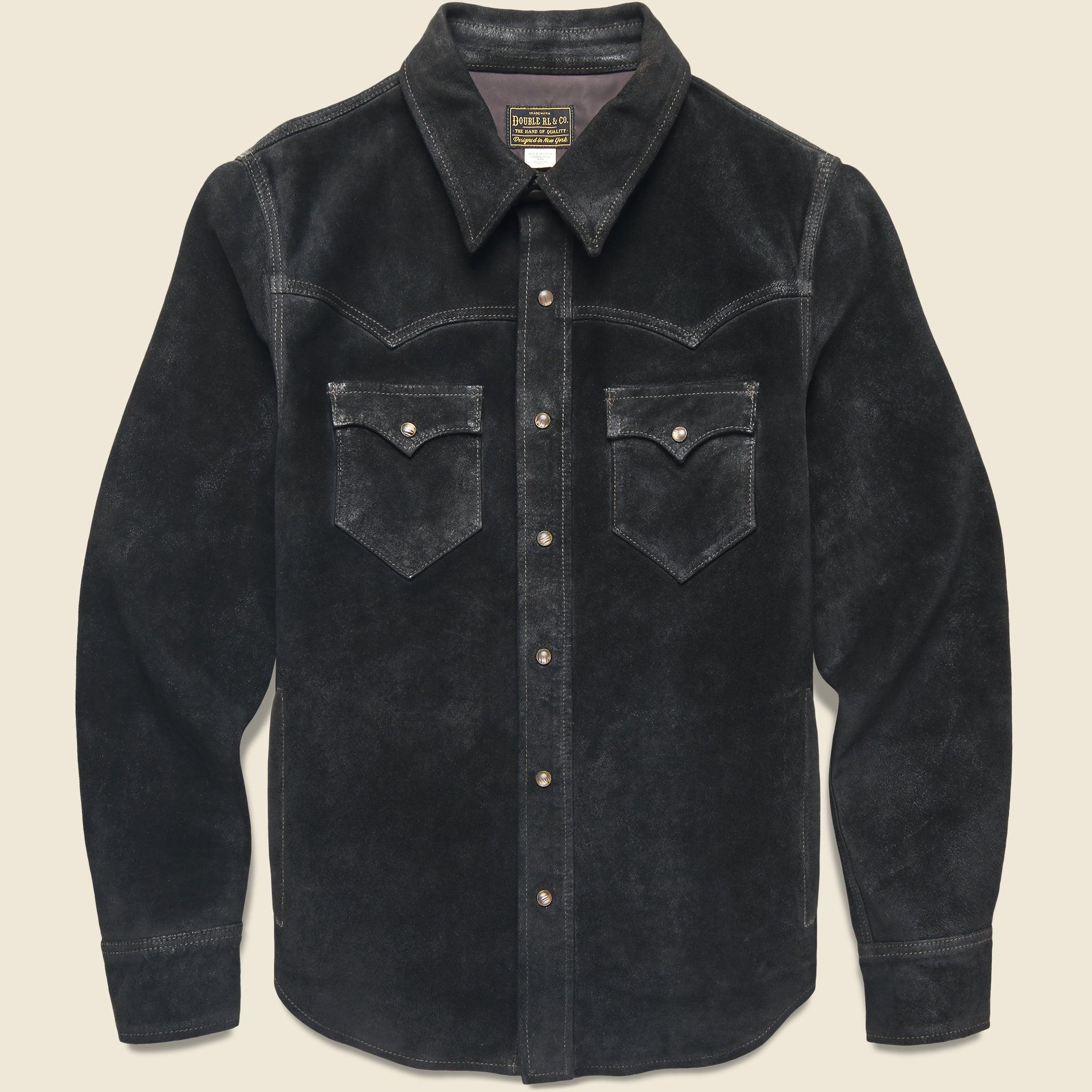 Willett Suede Shirt Jacket - Black