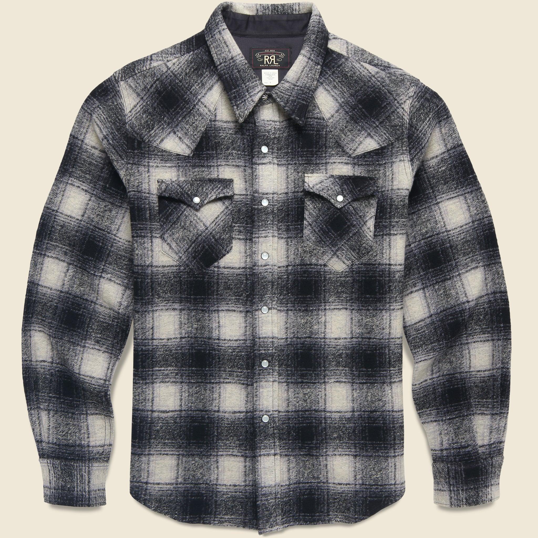 Jacquard Western Overshirt - Black