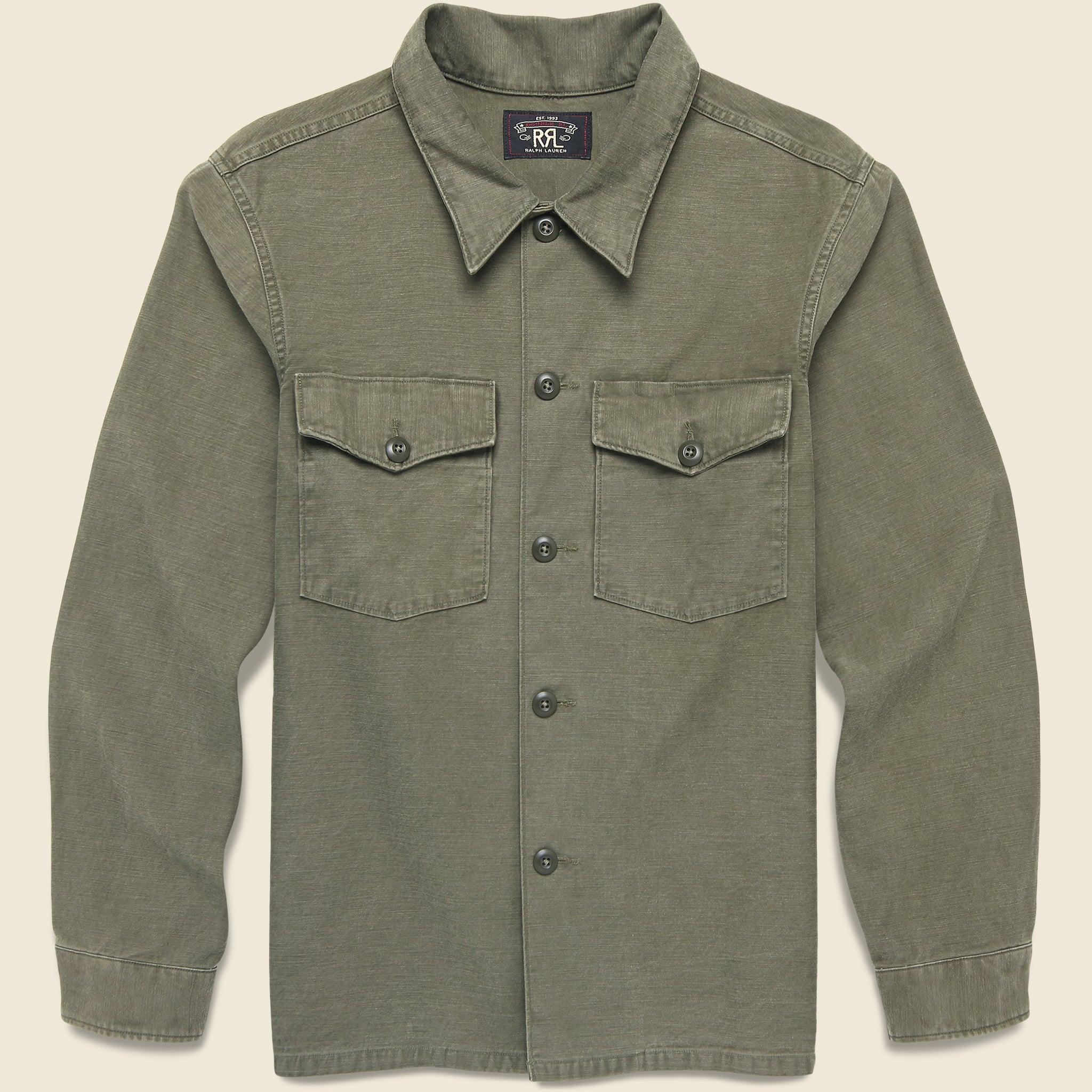 Reverse Sateen Overshirt - Olive