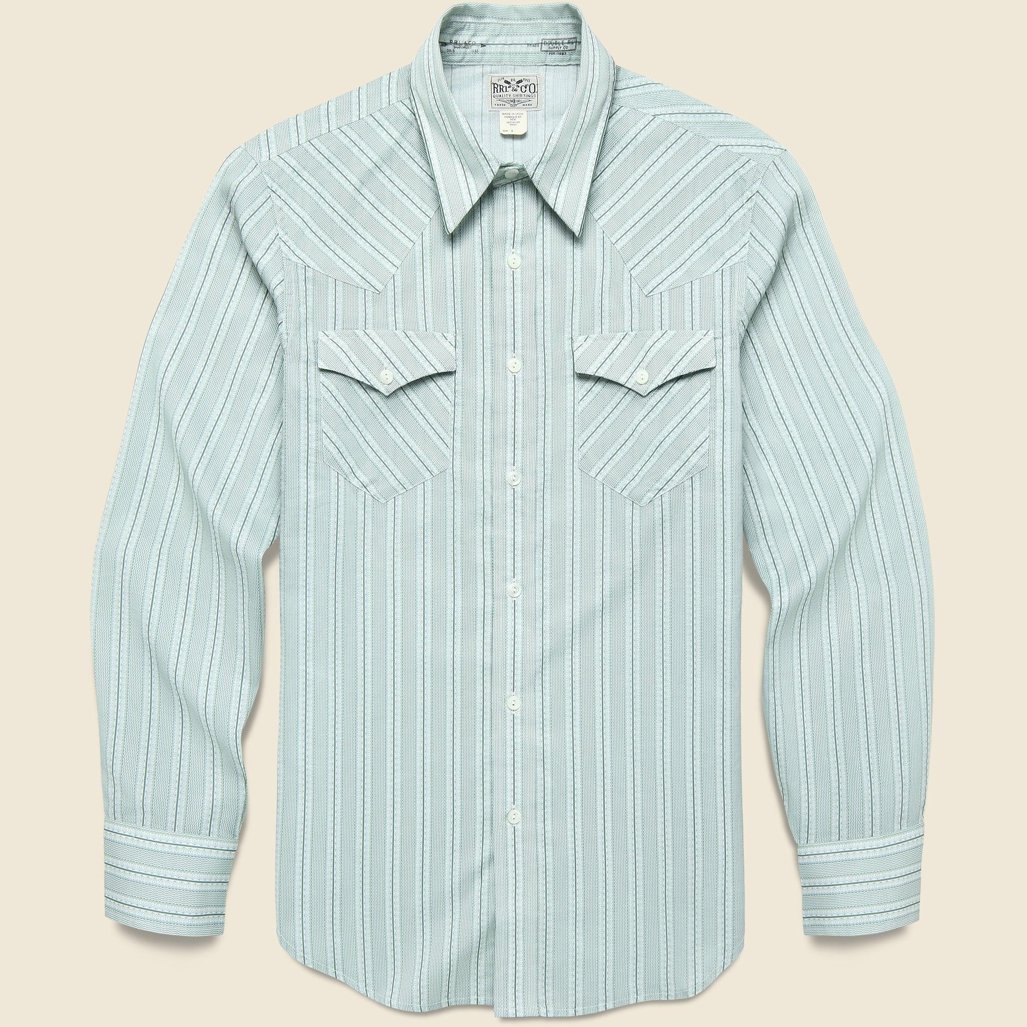 Slim Fit Cowpoke Western Shirt - Blue