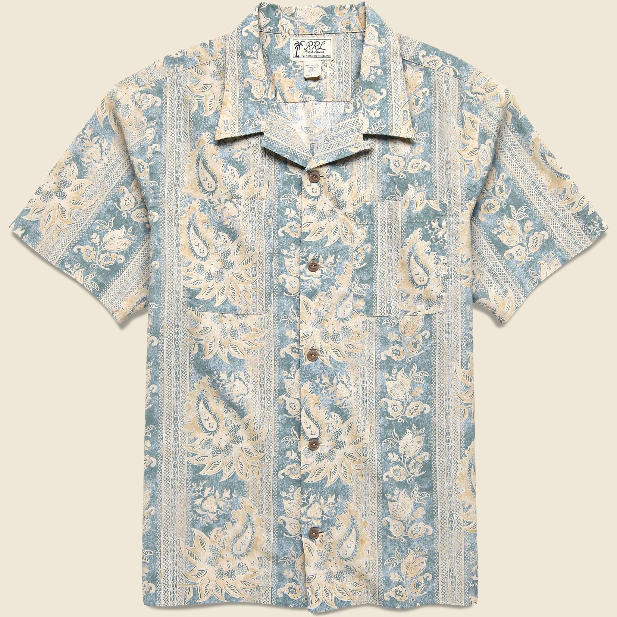 Floral Camp Shirt - Indigo