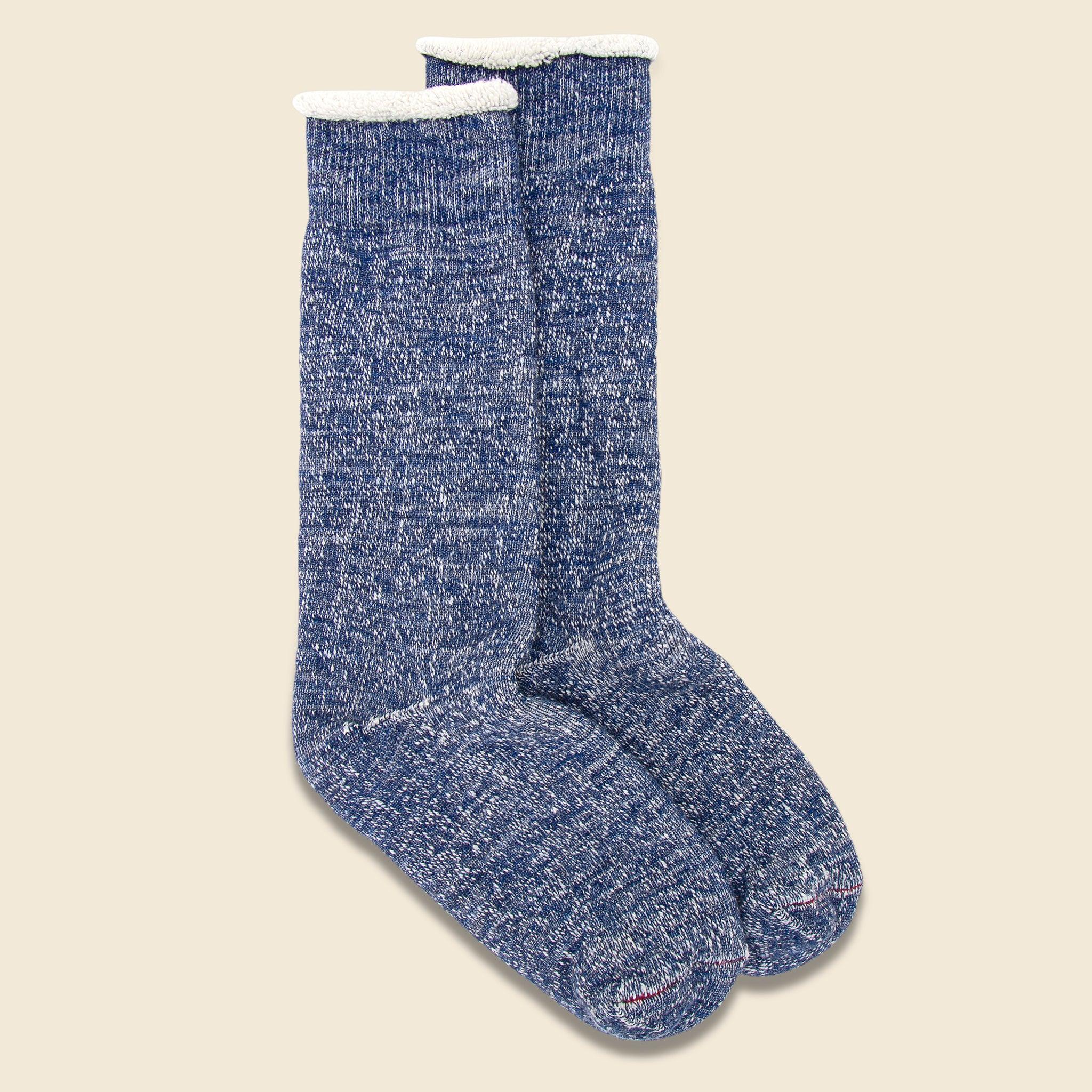 Merino Wool Double Face Crew Sock - Deep Ocean