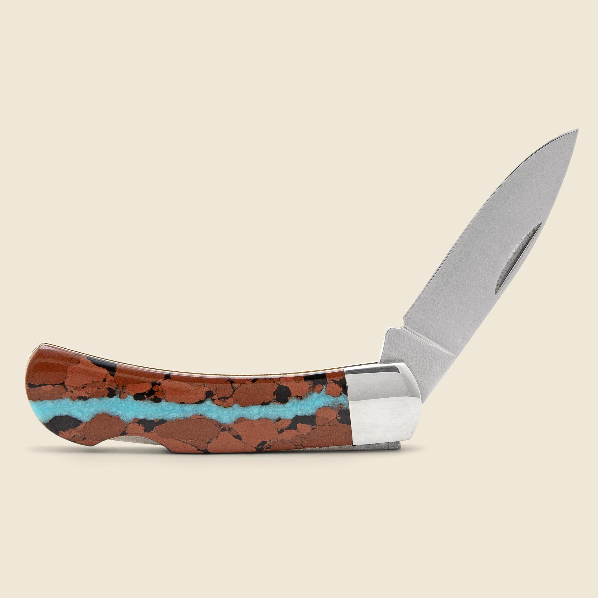 3-Inch Lock-Back Knife - Turquoise Vein