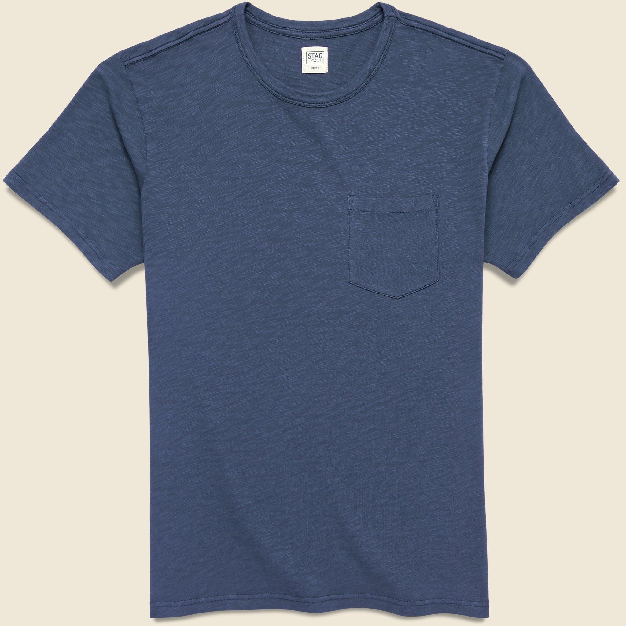 The Essential Pocket Tee - Washed Navy