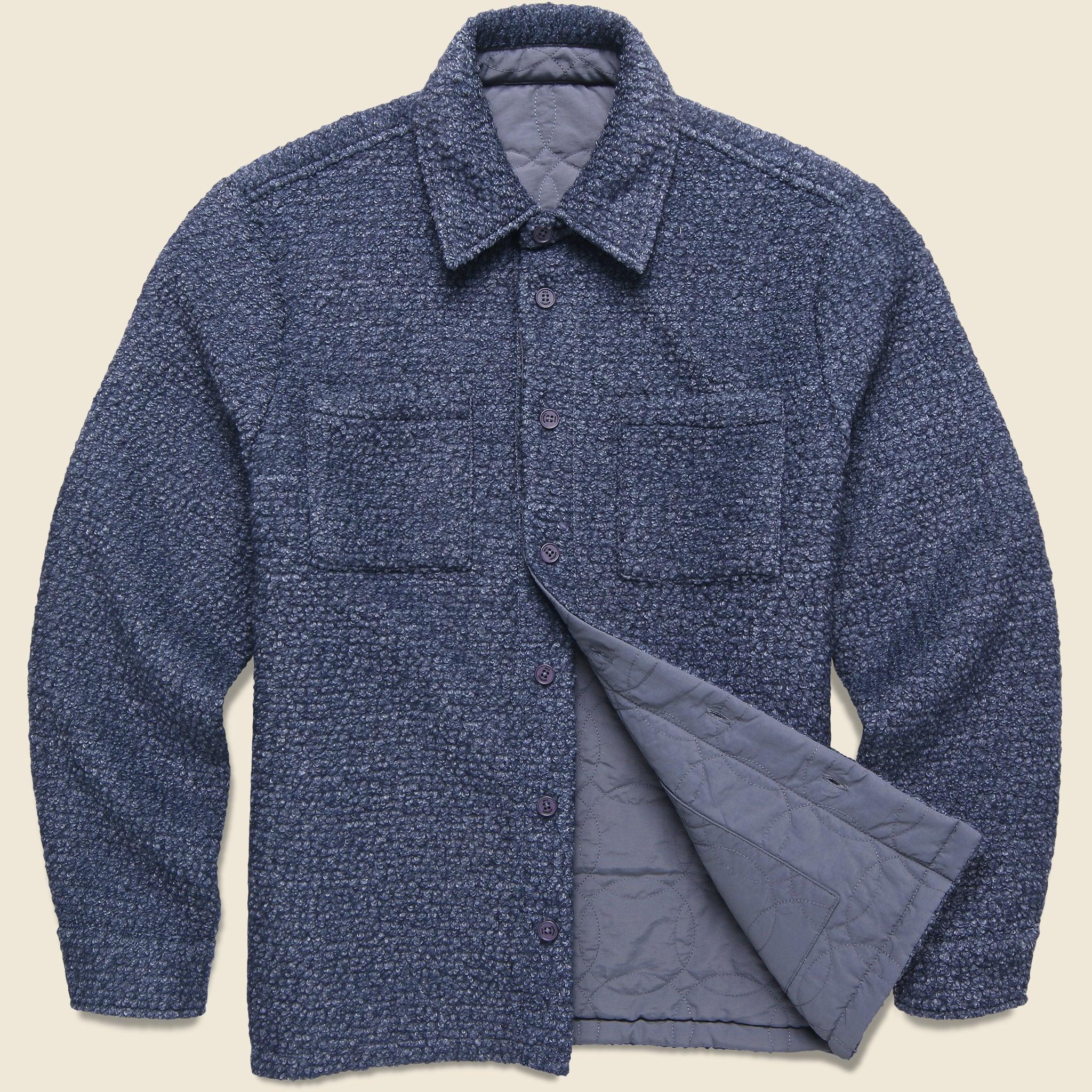 Mount Reversible Overshirt - Bobble Wool Grey Blue