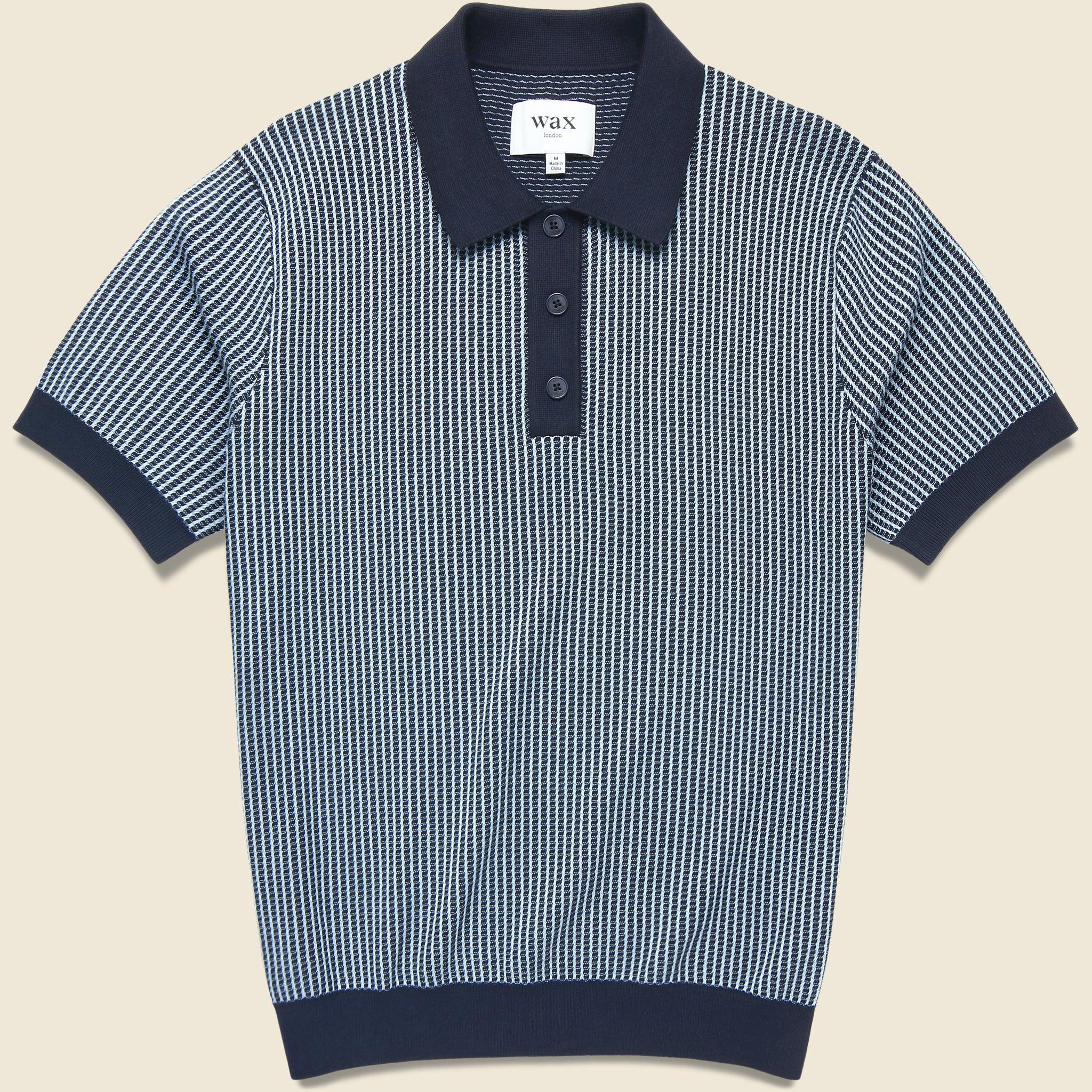 Ladder Stripe Turin Polo - Navy