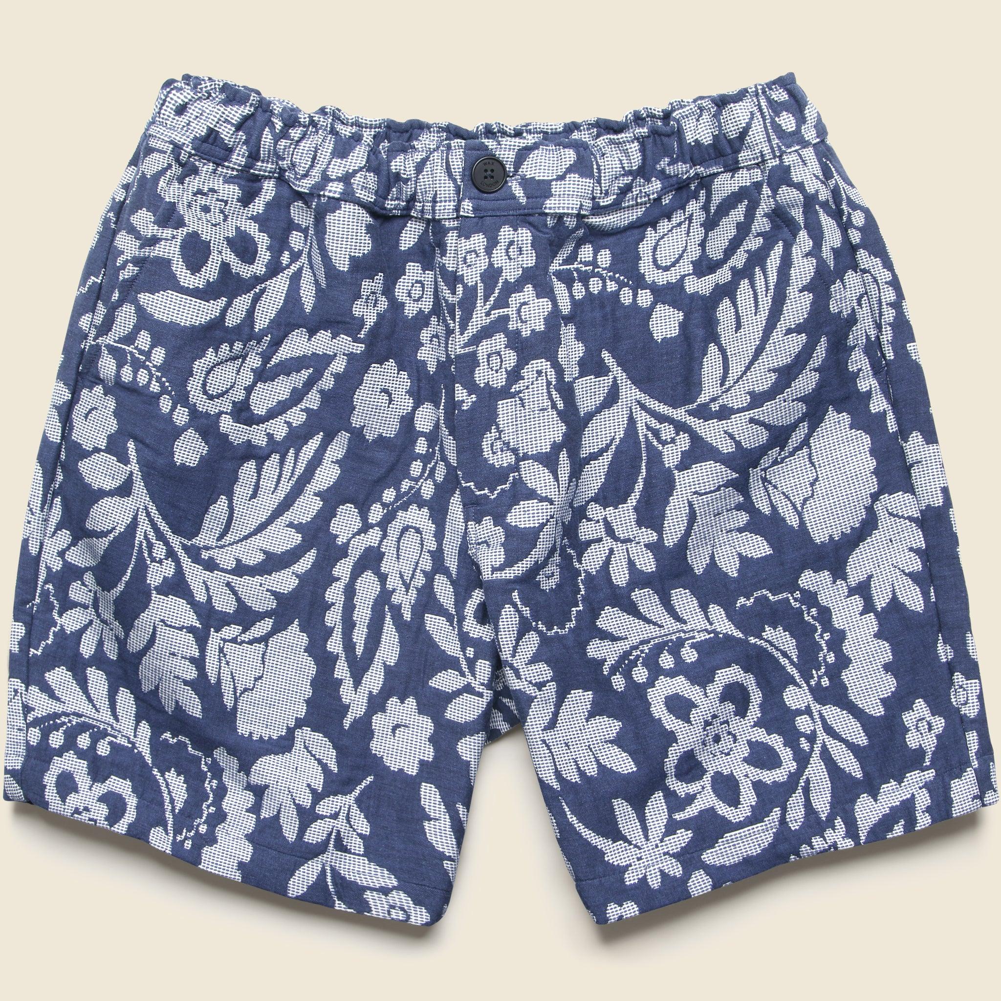 7"  Kurt Shorts - Floral Jacquard Blue