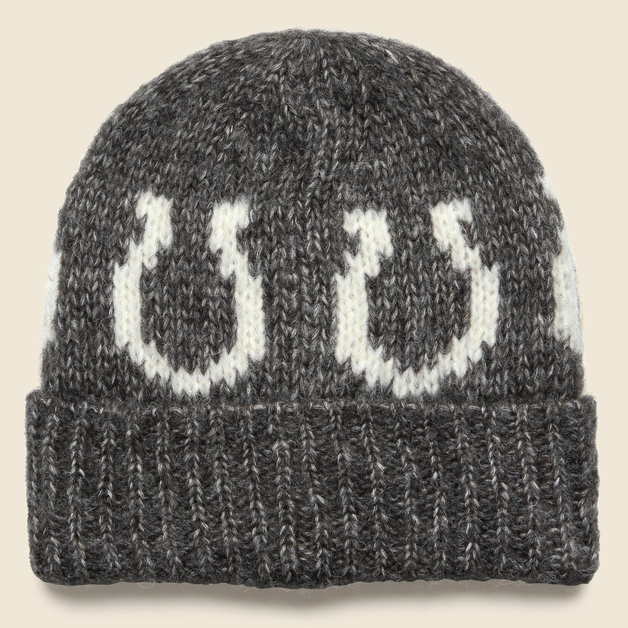 Alpaca Horseshoe Beanie - Charcoal
