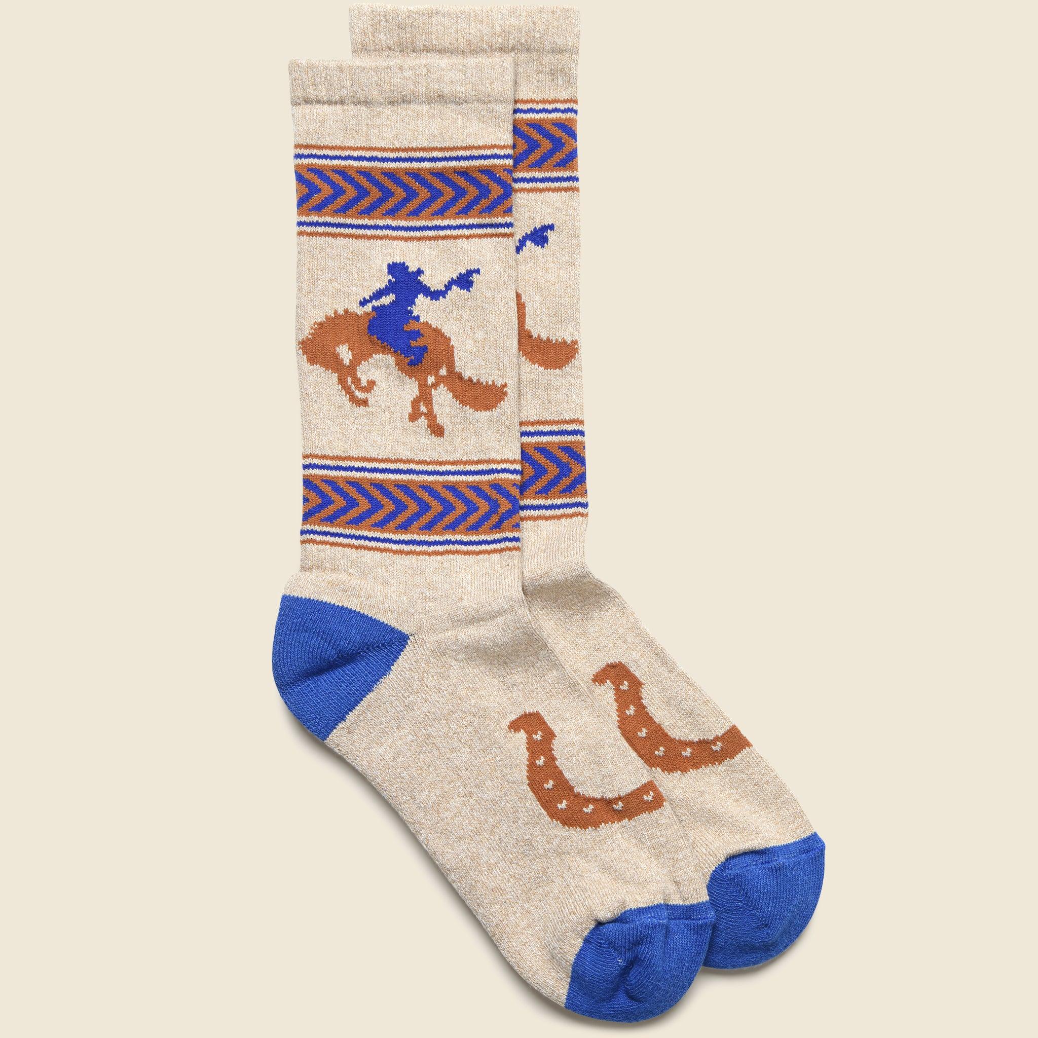 Jacquard Camp Sock - Bucking Bronco