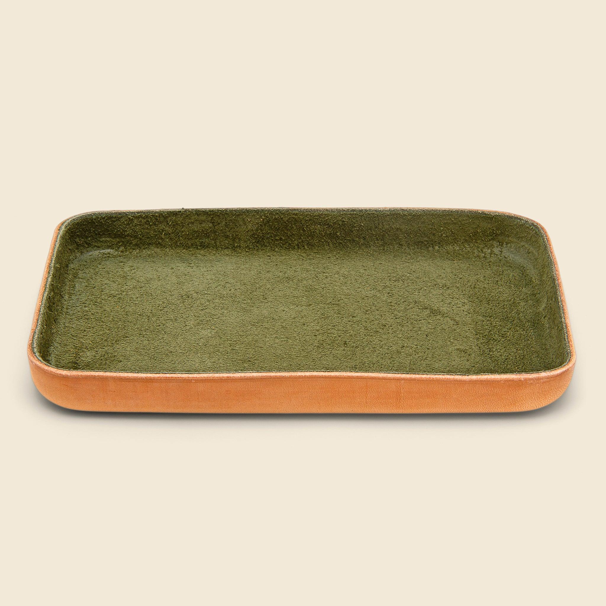 Medium Suede Tray - Olive