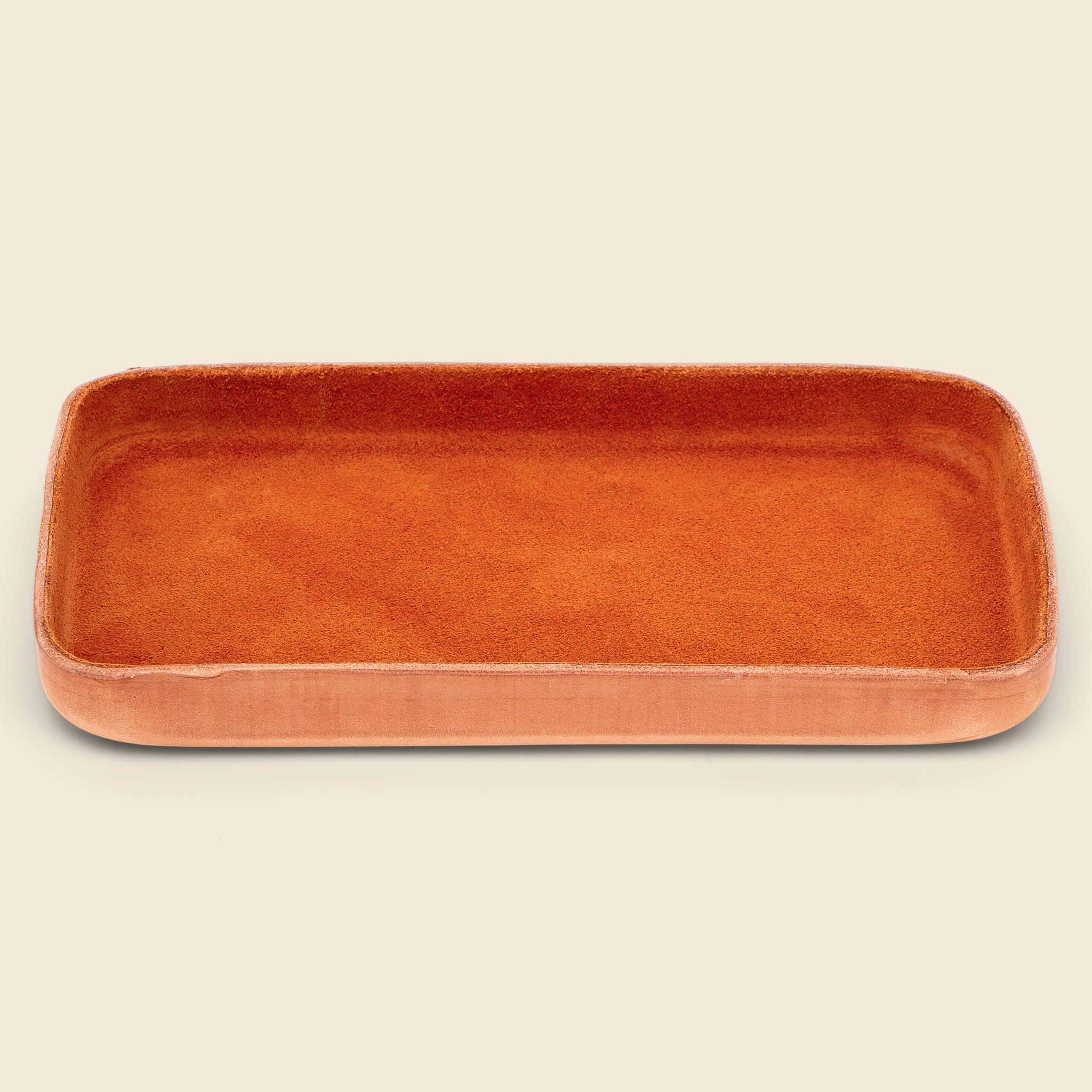 Medium Suede Tray - Brown