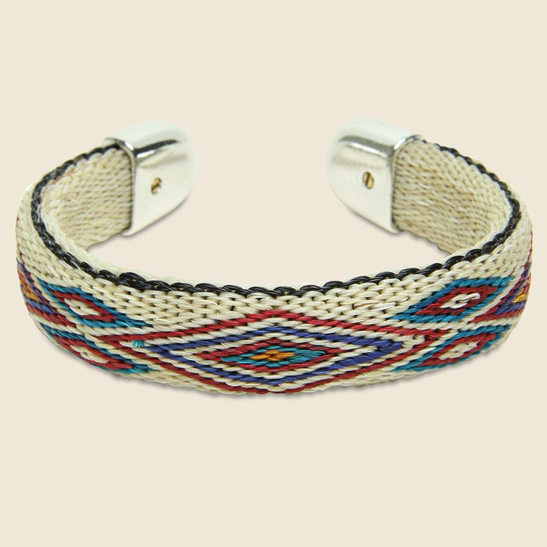 Bendable Horsehair Bracelet - Ivory/Turquoise/Red