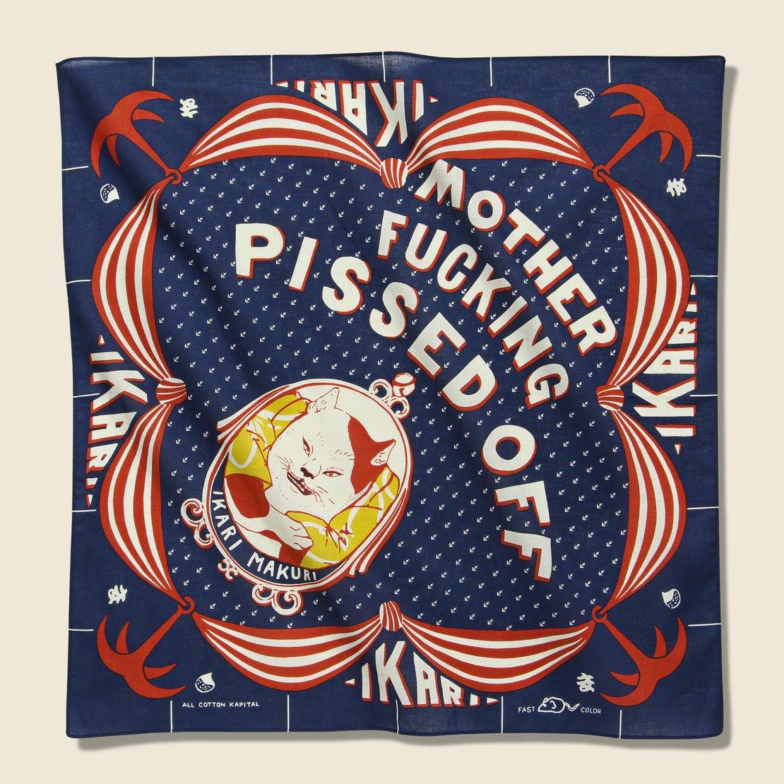 Kapital Ikarimakuri "Pissed Off" Bandana - Navy