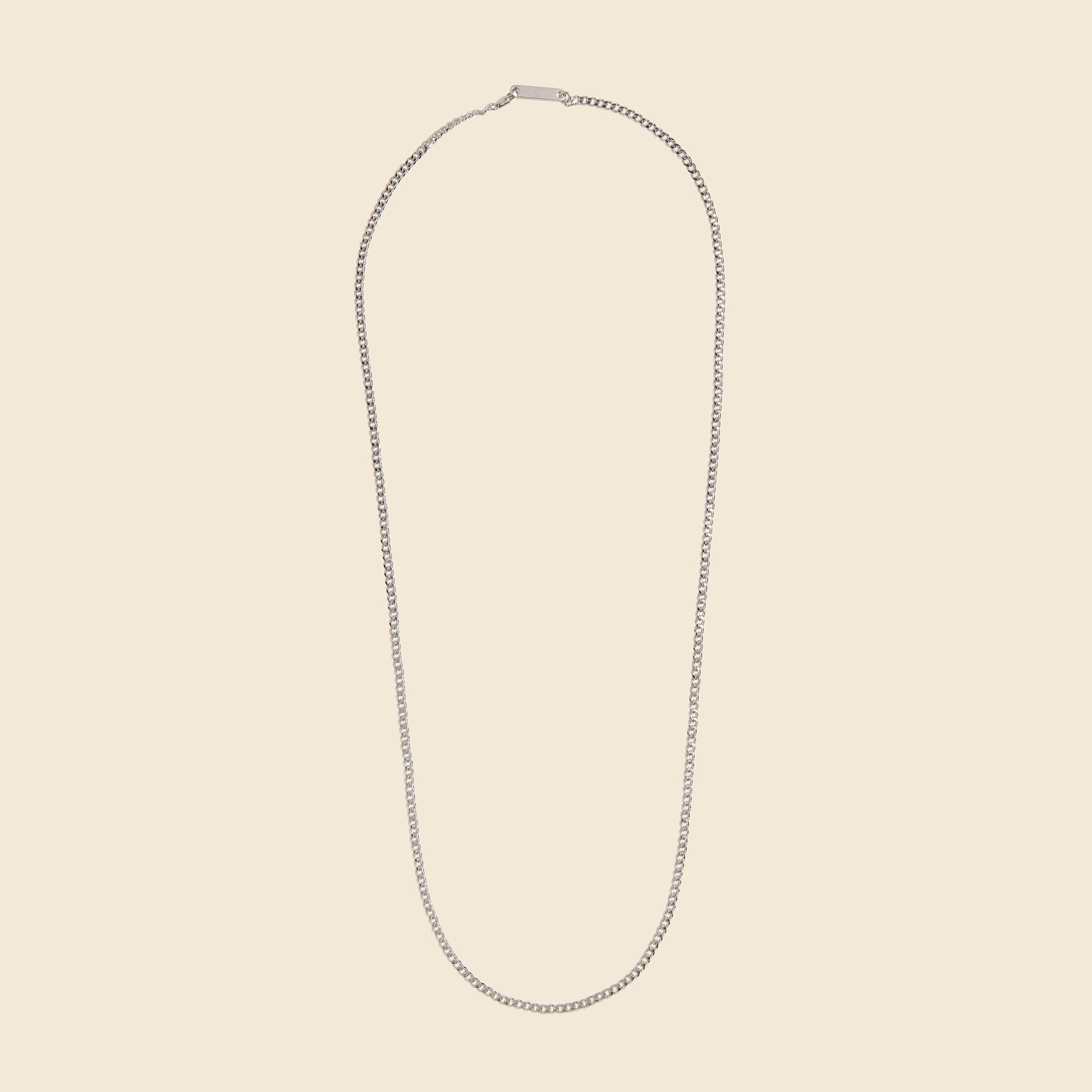 3mm Cuban Chain Necklace - Sterling Silver