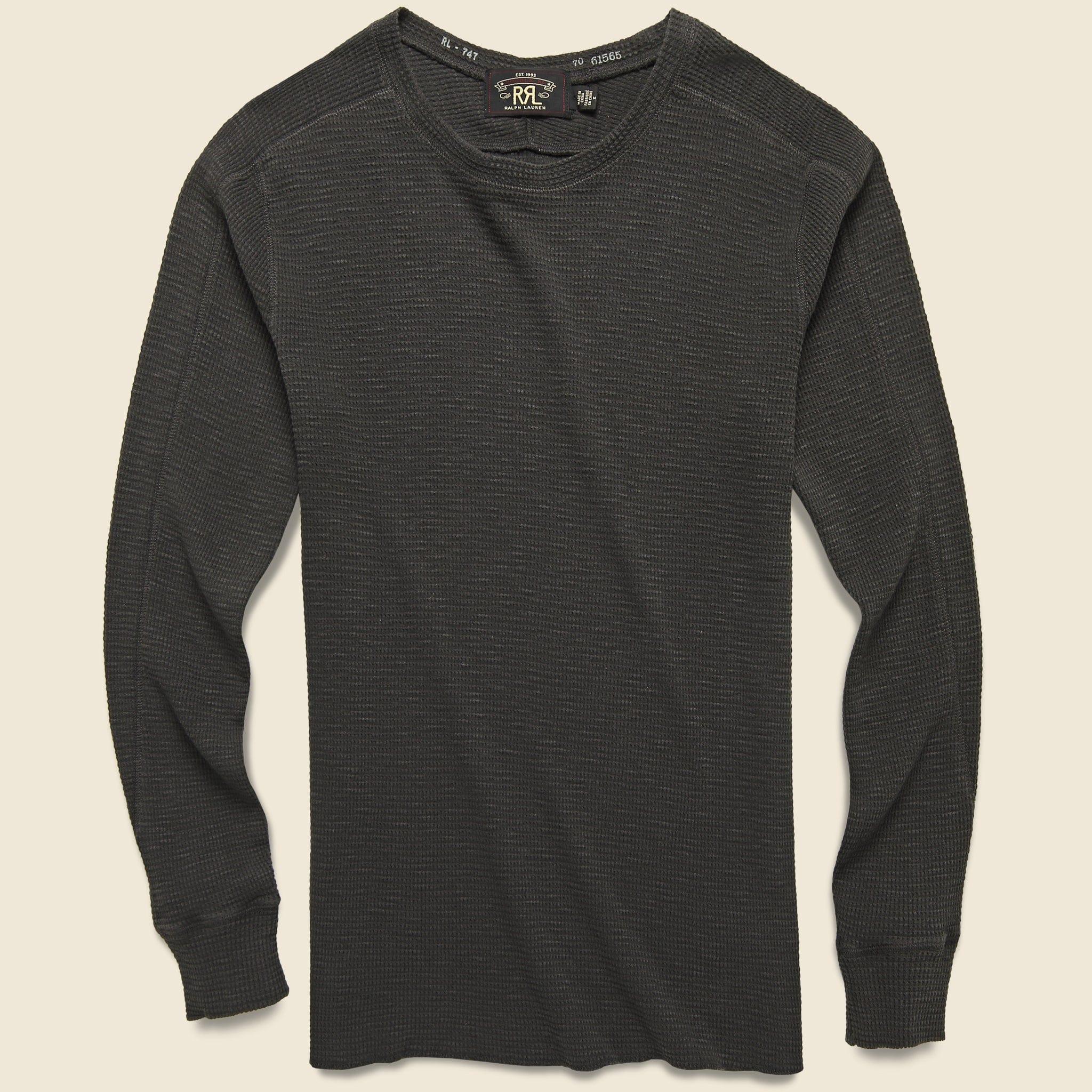 Waffle Crewneck - Faded Black