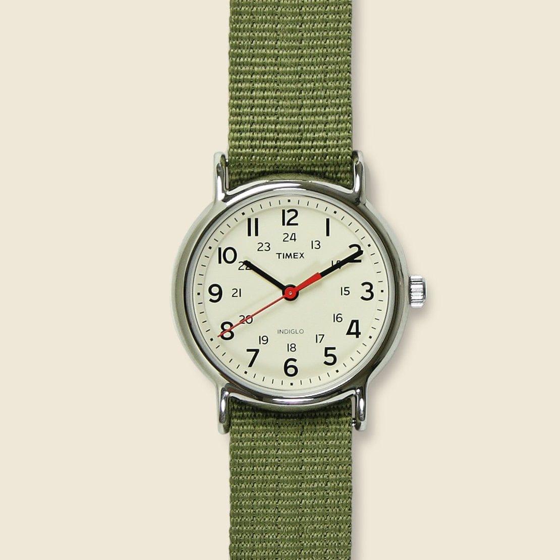 Weekender Nylon Strap Watch 38mm - Green/Cream