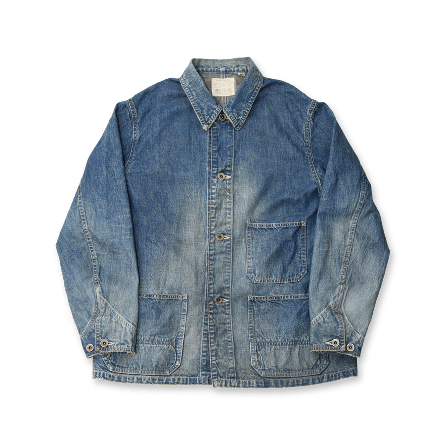 【Fullcount】2015HW-2 Denim Chore Jacket 老品重度水洗丹寧工裝外套