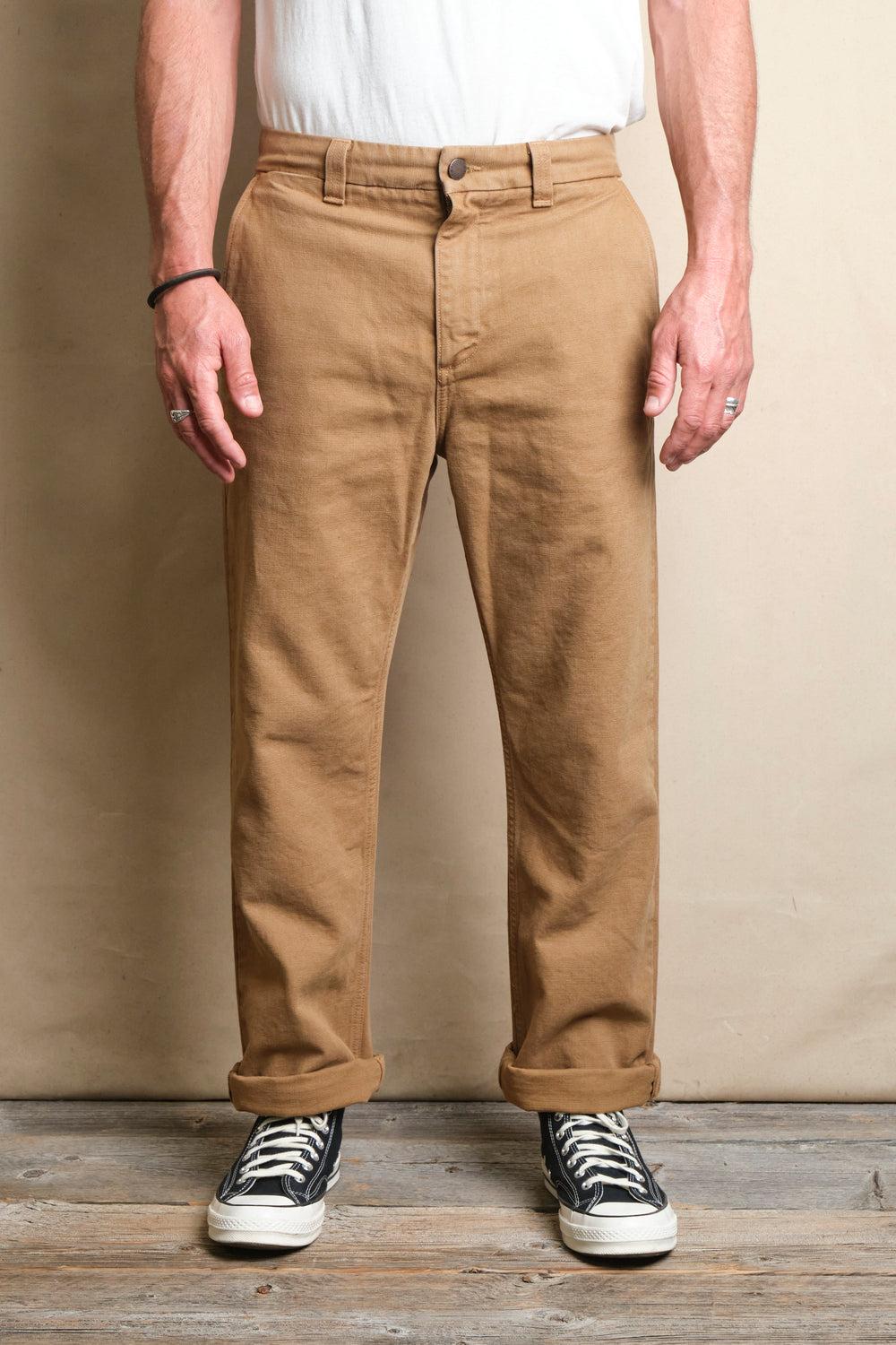 Deck Pant Slub Tan 14oz 小麥色粗紡甲板長褲