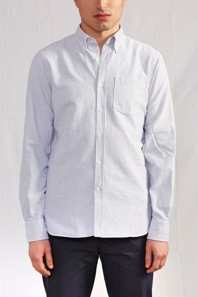 Garments】BD 1214 Selvedge Oxford Blue Stripe 藍色條紋赤耳布邊牛津襯衫