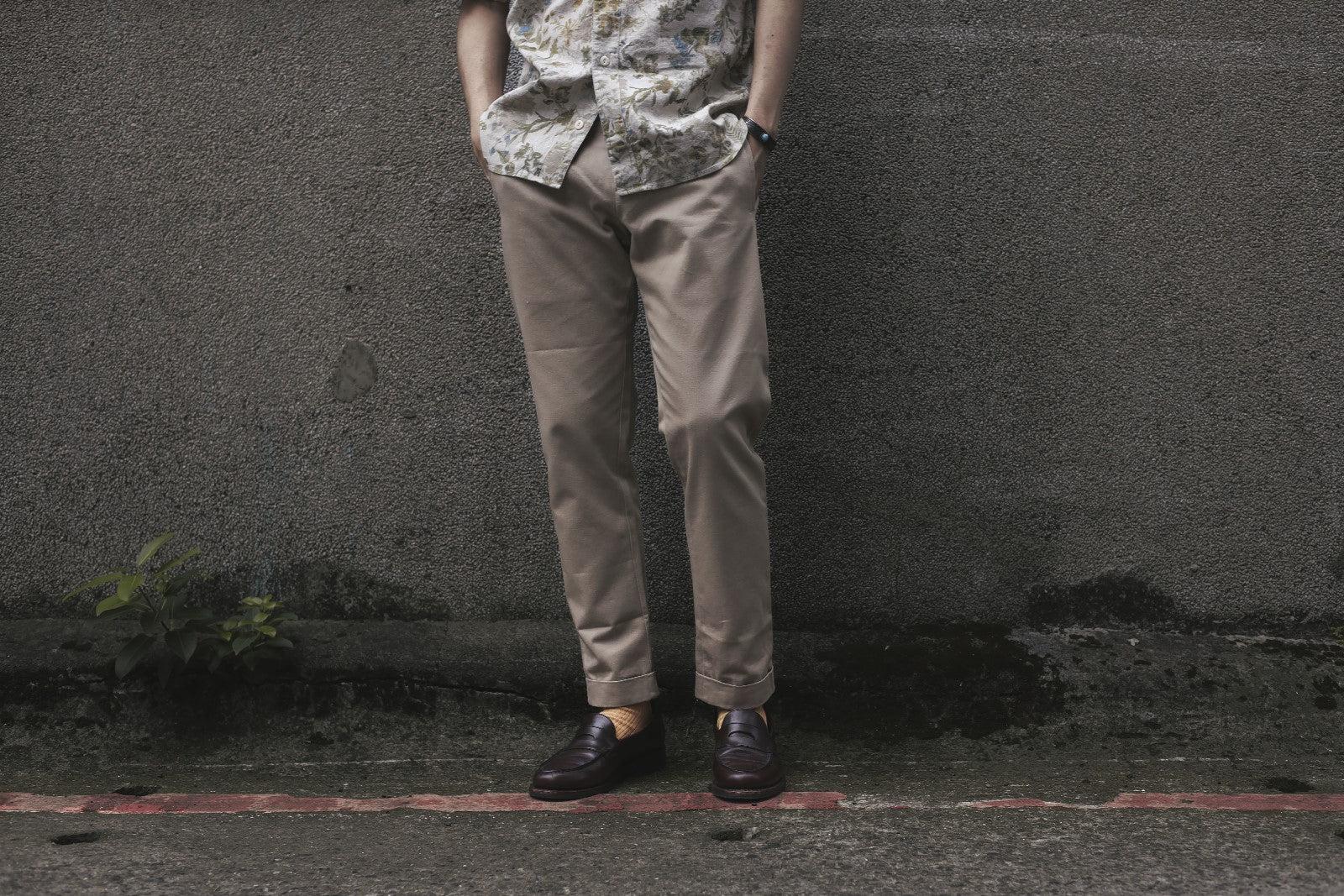 Garments】PAUL gabardine Beige 卡其色華達呢合身長褲