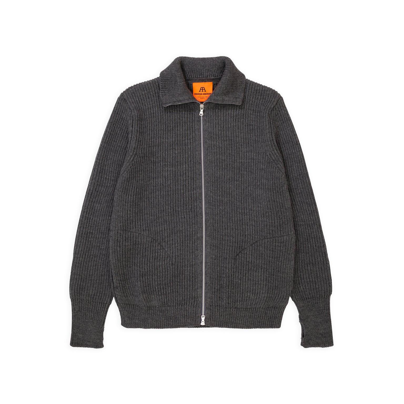 【Andersen Andersen】Full-Zip Pockets Jacket Grey 精紡可瑞黛爾羊毛船長夾克深灰色