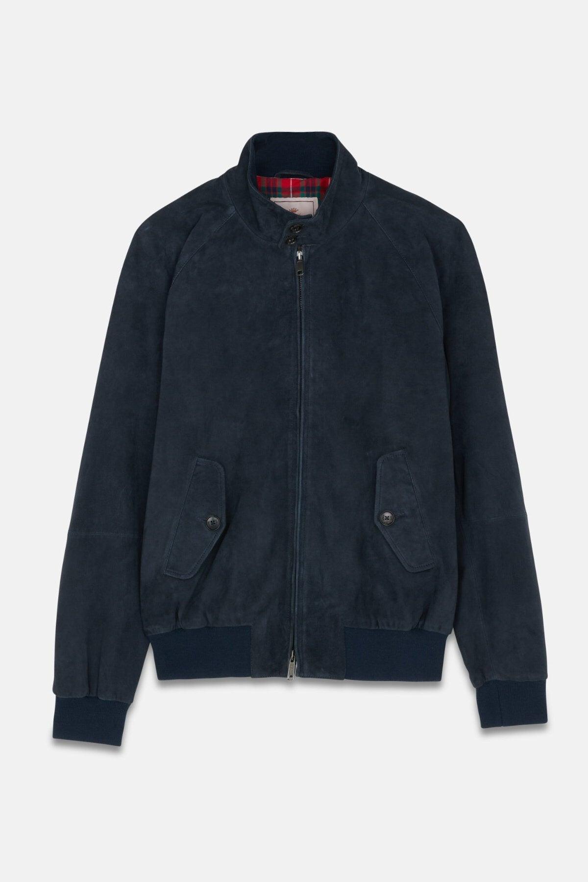 Suede G9 Leather Jacket Navy 麂皮版G9哈靈頓夾克深海藍