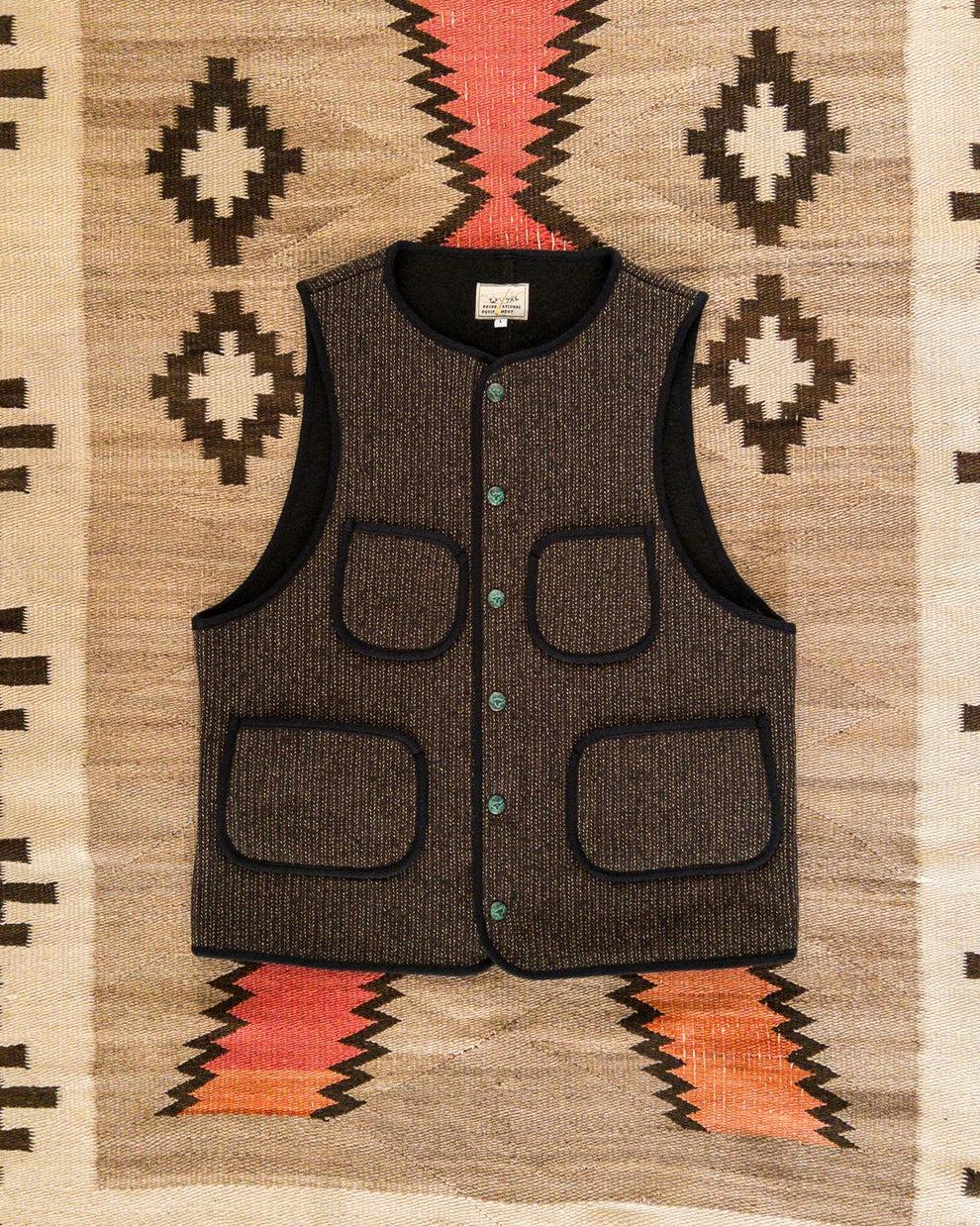 Beach Cloth Vest Brown 咖啡混色復古羊毛背心