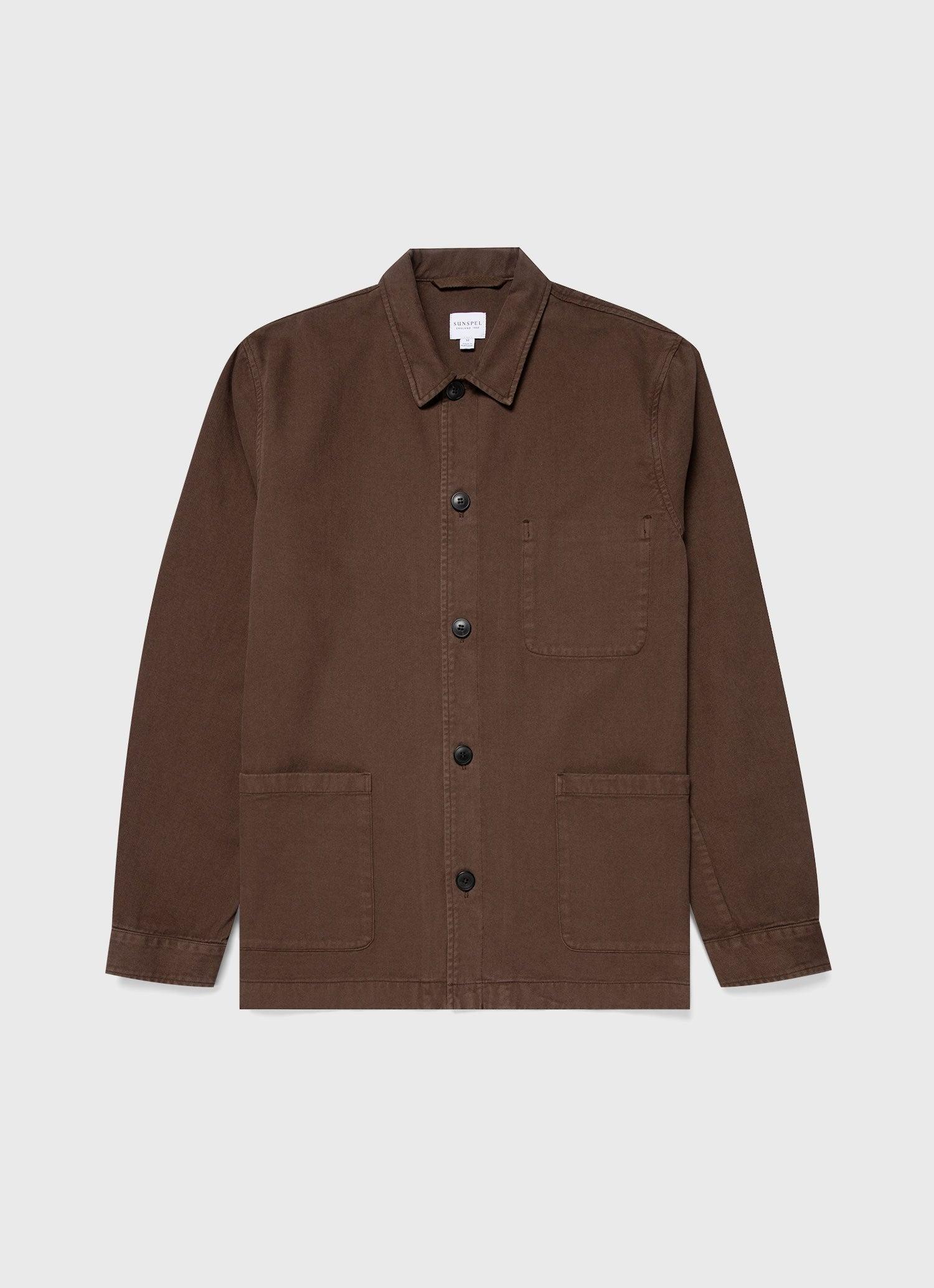 Brushed Cotton Twin Pocket Jacket 咖啡色微刷毛雙口袋簡約休閒夾克