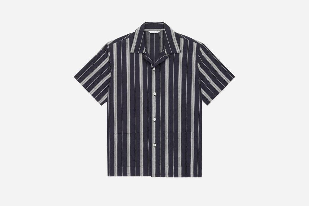 Cabana Shirt Black Ticking Stripe 黑色立體條紋古巴襯衫