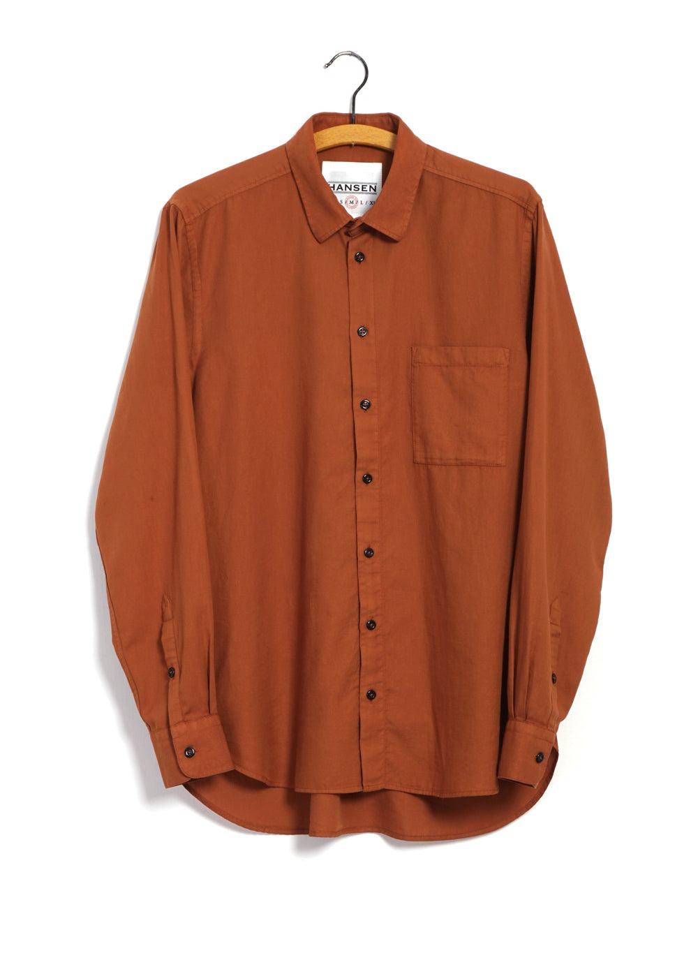HENNING CASUAL CLASSIC SHIRT TANNED 流體斜紋襯衫落日橘