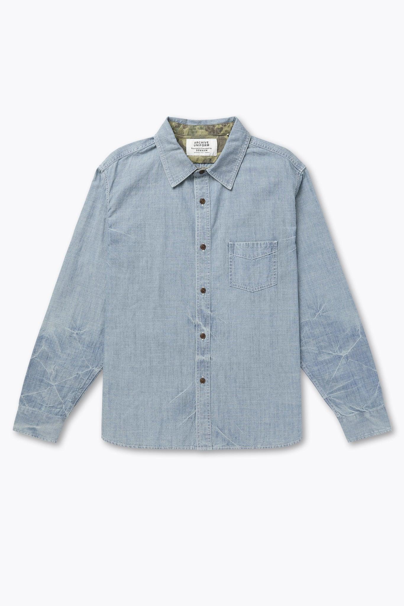 Archive S2 SHIRT Chambray Light Wash 自然做舊水手布拼布襯衫