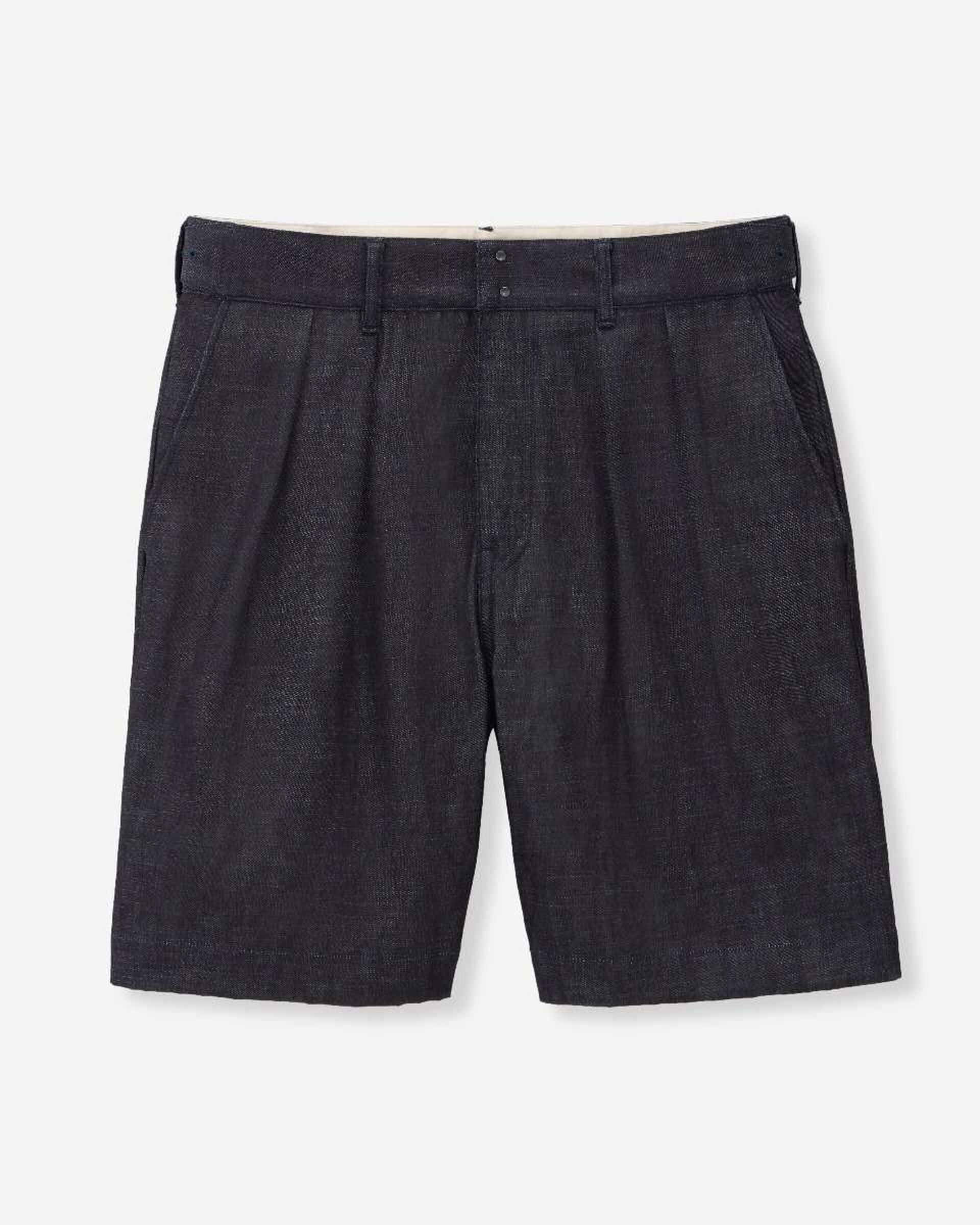 DENIM WIDE SHORTS 8oz 辛巴威棉原色雙摺寬短褲