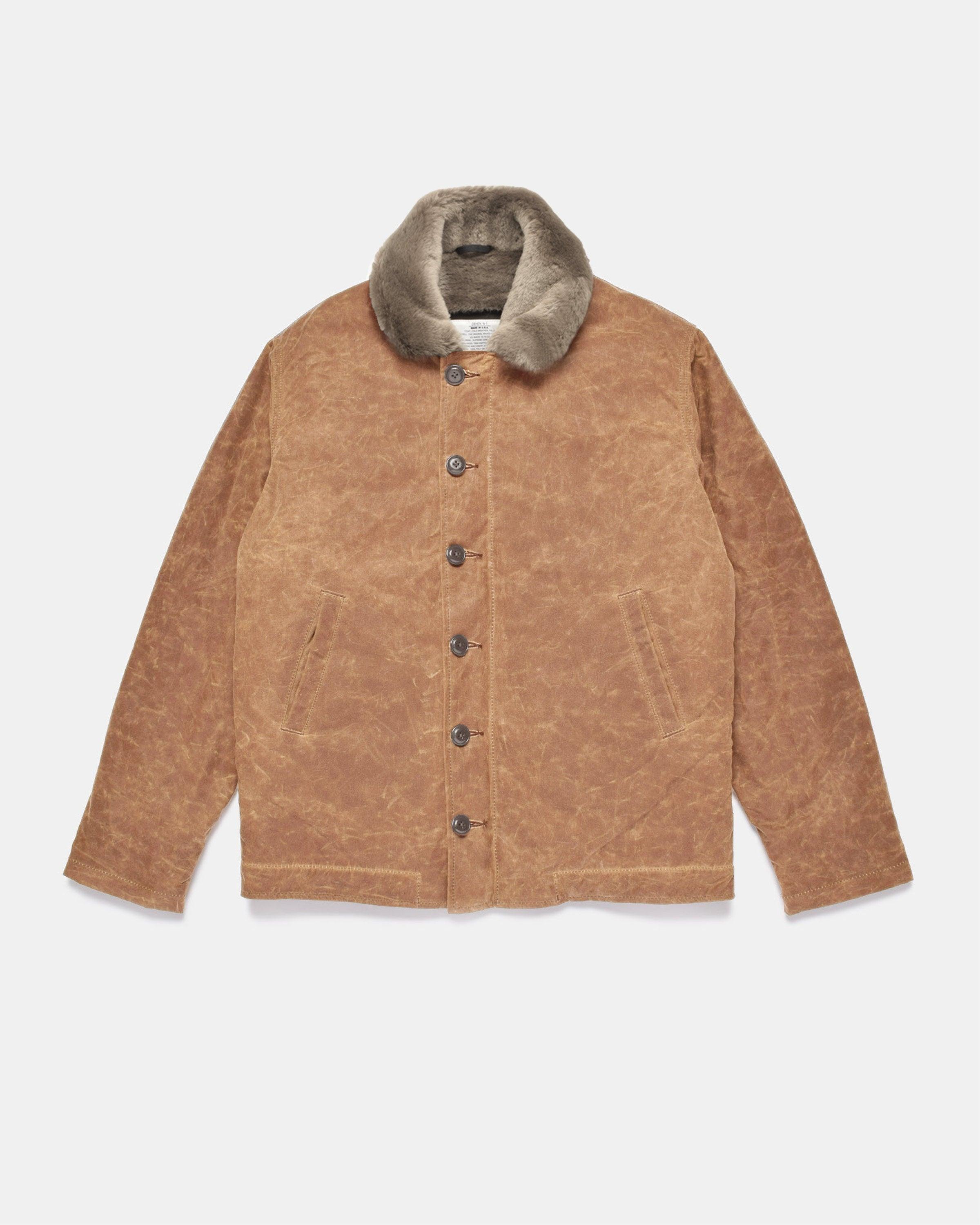 1920】N-1 Deck Jacket Waxed Canvas Hardtack, Gray 軍糧色油布海軍N-1夾克