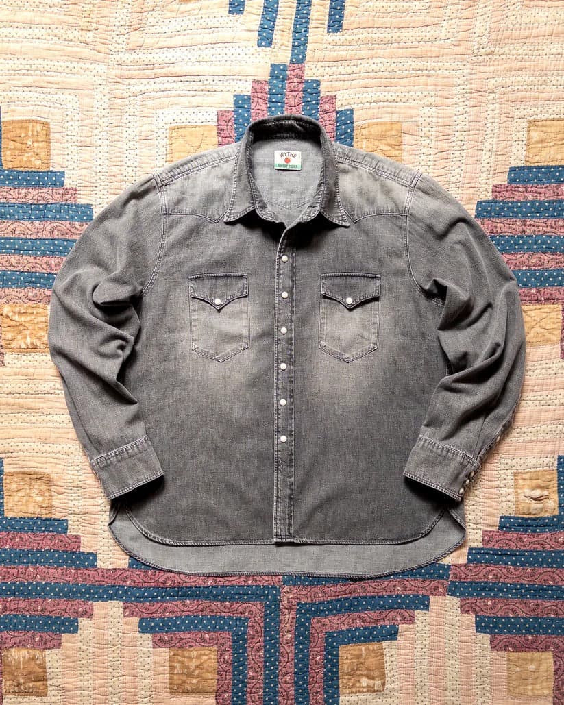 Demin Pearlsnap Shirt - Washed Black 黑色水洗丹寧西部襯衫