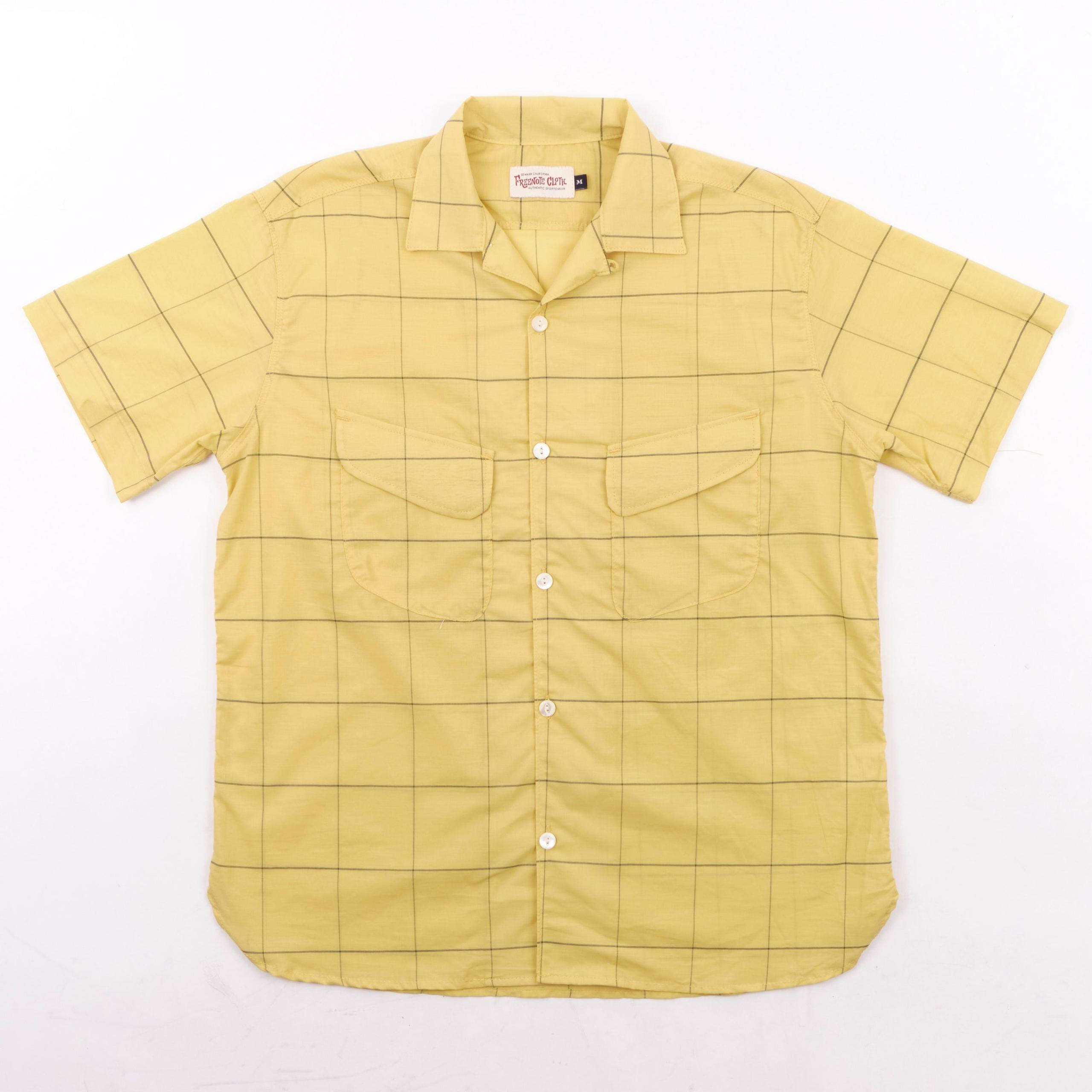 Dean Double Pocket Yellow Check 雙口袋絲質黃格紋夏威夷襯衫